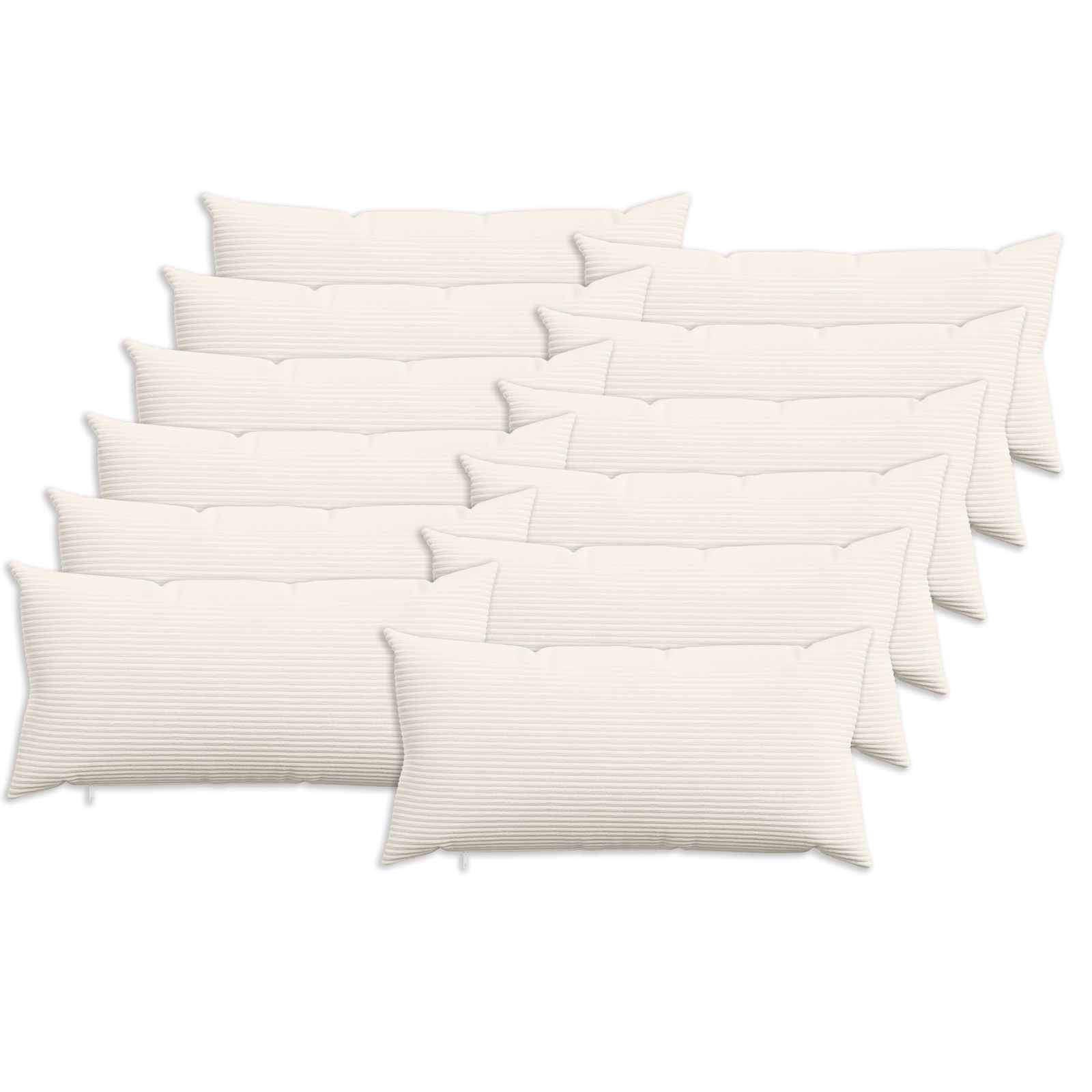 Κάλυμμα Μαξιλαριού 12 pcs HEERLEN Κρεμ 40 x 80 cm κορντουρόι
