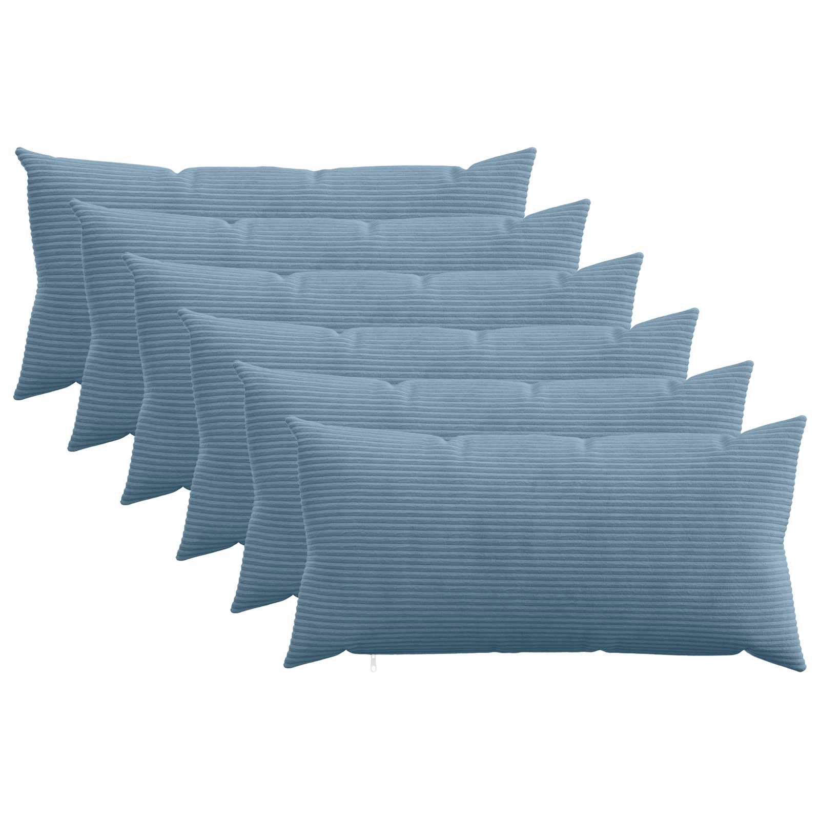Κάλυμμα Μαξιλαριού 6 pcs HEERLEN Μπλε 40 x 80 cm κορντουρόι