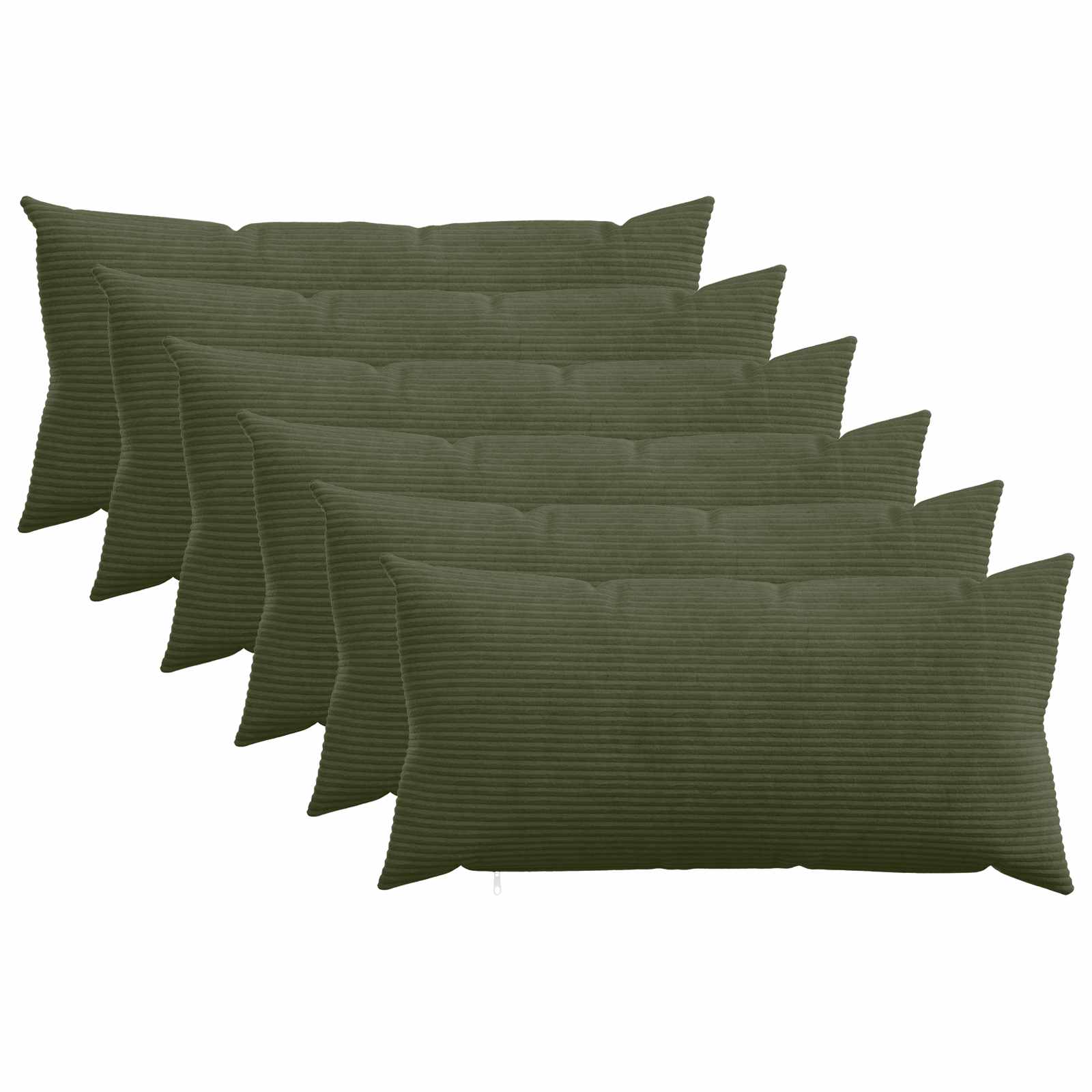 Κάλυμμα Μαξιλαριού 6 pcs HEERLEN Πράσινο 40 x 80 cm κορντουρόι - Pakobazaar