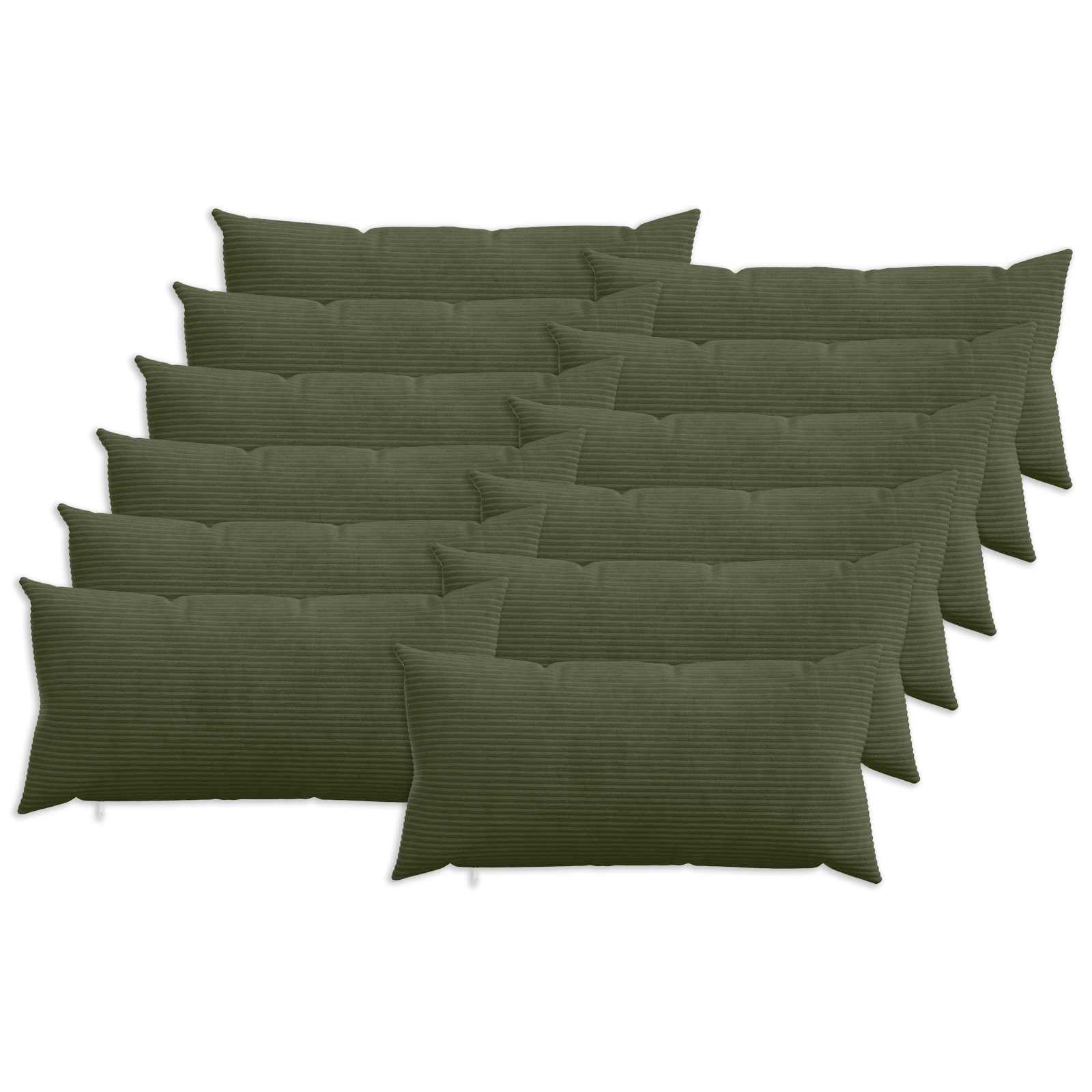 Κάλυμμα Μαξιλαριού 12 pcs HEERLEN Πράσινο 40 x 80 cm κορντουρόι