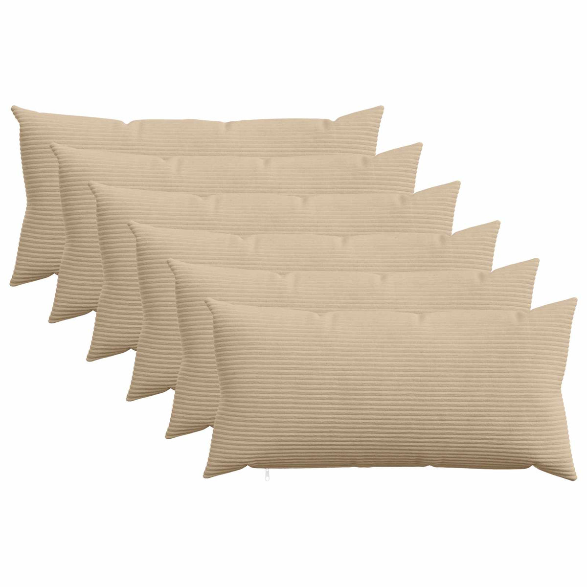 Κάλυμμα Μαξιλαριού 6 pcs HEERLEN Taupe 40 x 80 cm κορντουρόι