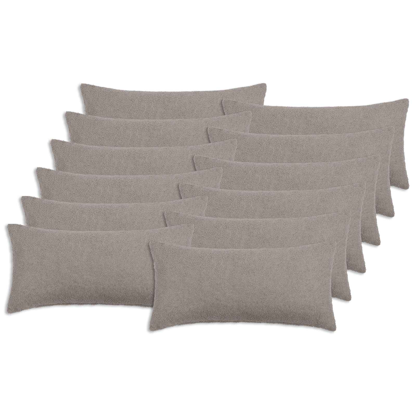 Κάλυμμα Μαξιλαριού 12 pcs HEERLEN Ανοιχτό γκρι 40 x 80 cm - Pakobazaar