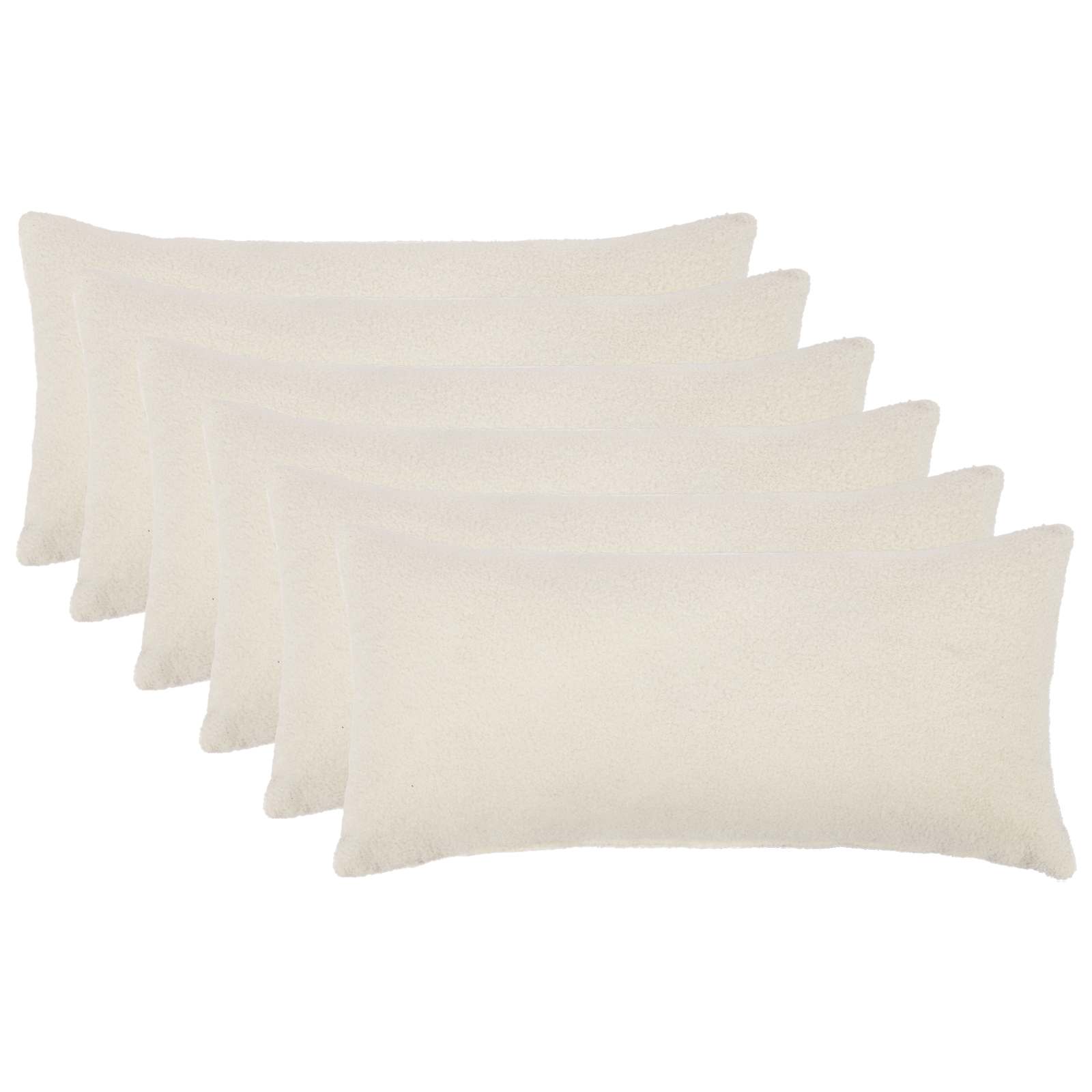 Κάλυμμα Μαξιλαριού 6 pcs HEERLEN Κρεμ 40 x 80 cm Μπουκλέ - Pakobazaar