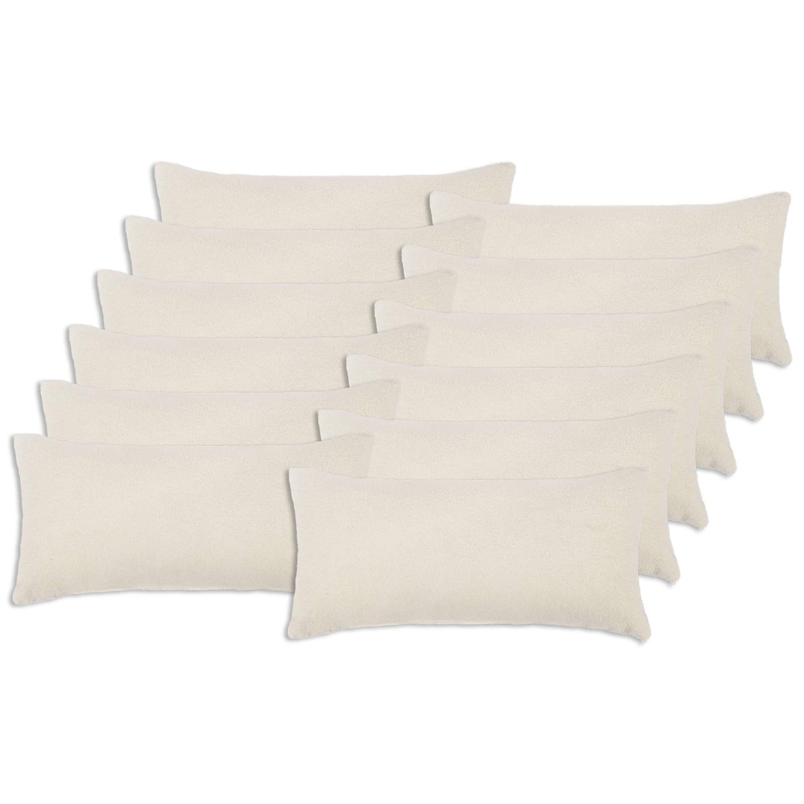 Κάλυμμα Μαξιλαριού 12 pcs HEERLEN Κρεμ 40 x 80 cm Μπουκλέ