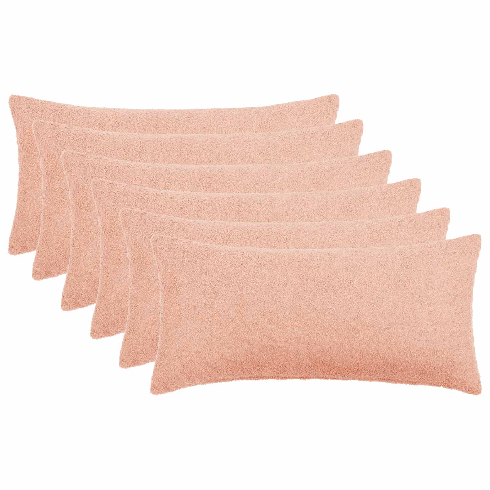 Κάλυμμα Μαξιλαριού 6 pcs HEERLEN Ροζ 40 x 80 cm Μπουκλέ - Pakobazaar