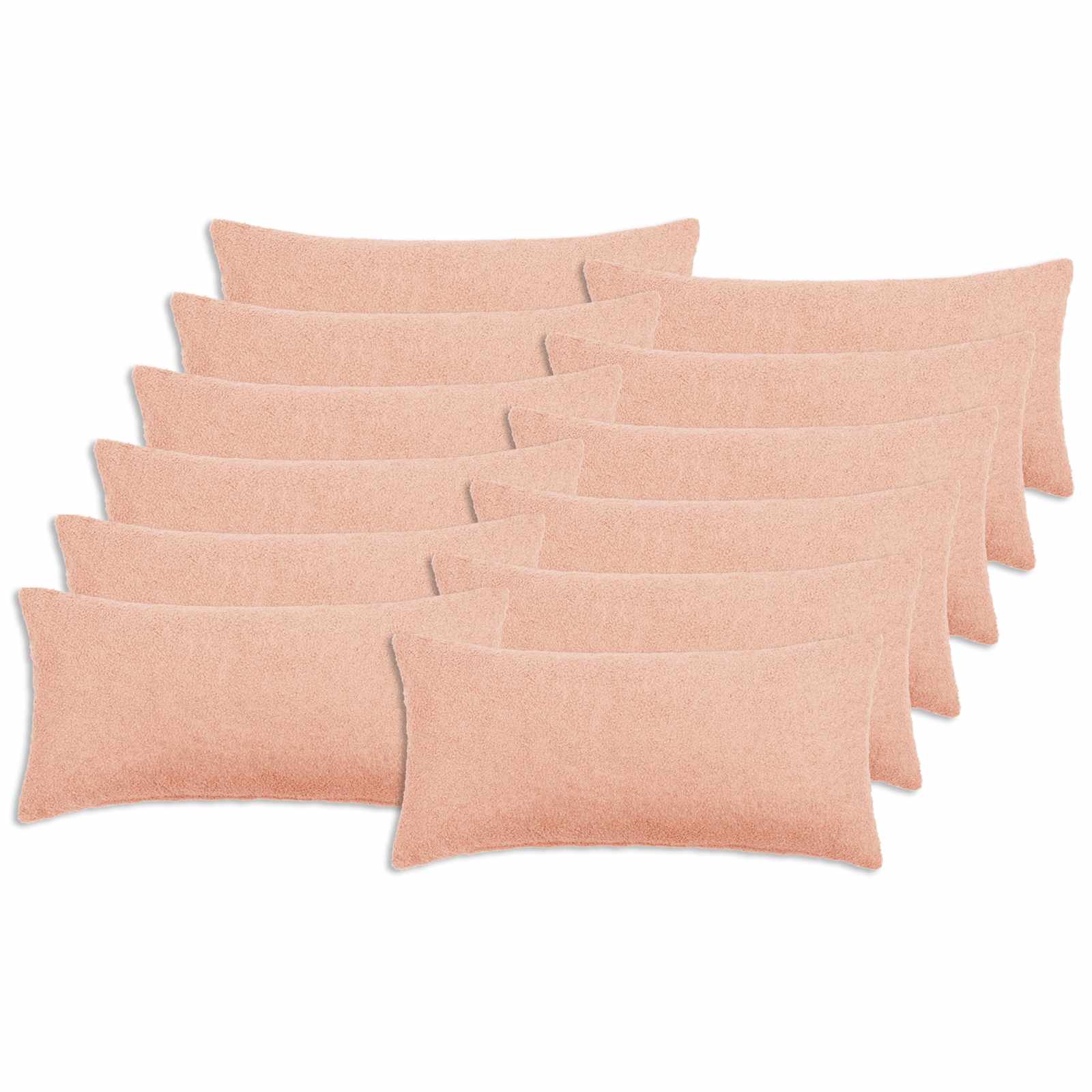 Κάλυμμα Μαξιλαριού 12 pcs HEERLEN Ροζ 40 x 80 cm Μπουκλέ - Pakobazaar