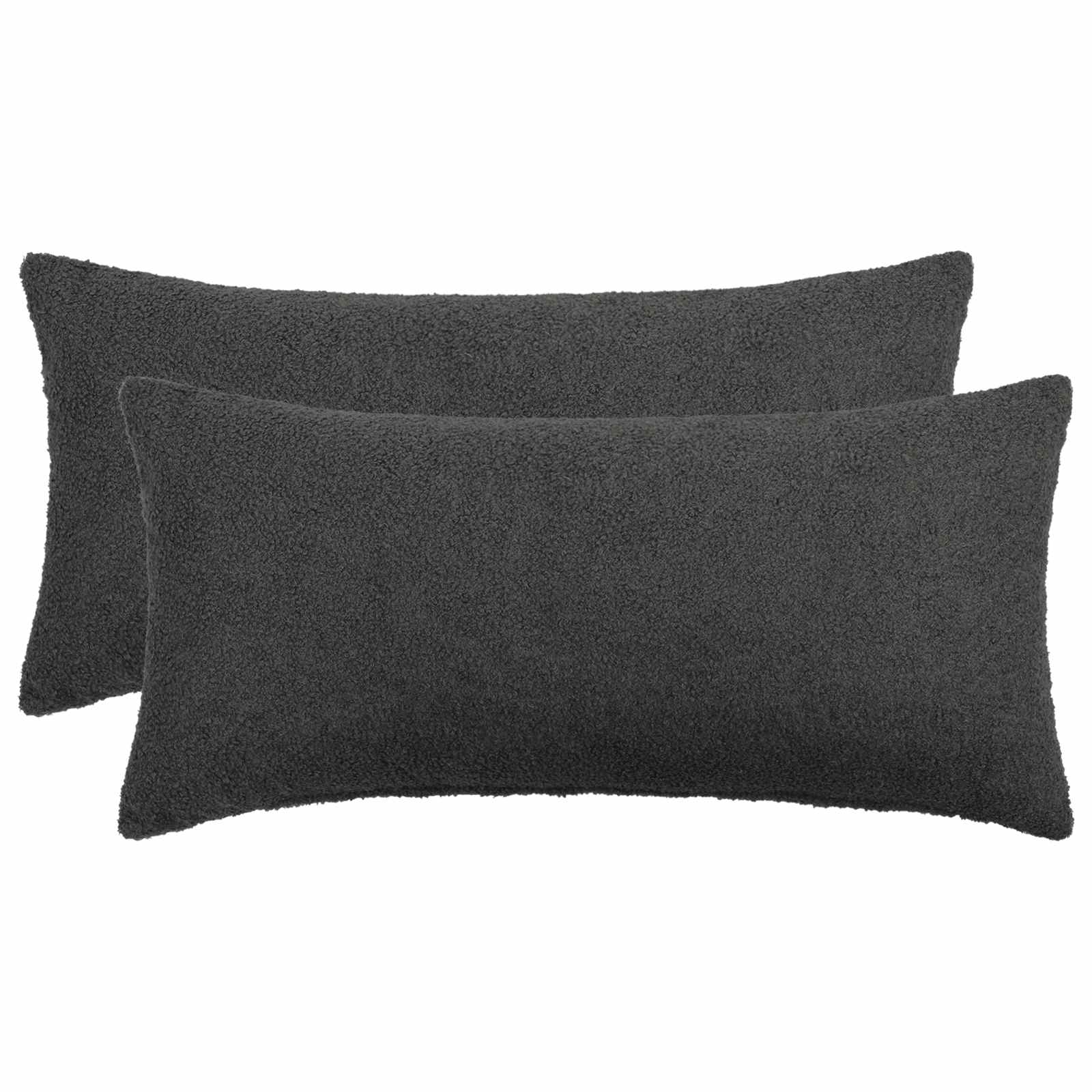 Κάλυμμα Μαξιλαριού 2 pcs HEERLEN Σκούρο Γκρι 40 x 80 cm Μπουκλέ