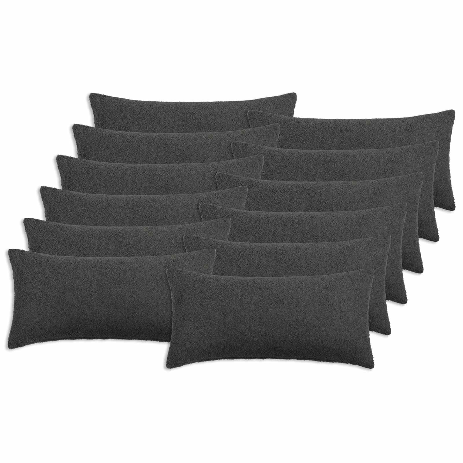 Κάλυμμα Μαξιλαριού 12 pcs HEERLEN Σκούρο Γκρι 40 x 80 cm