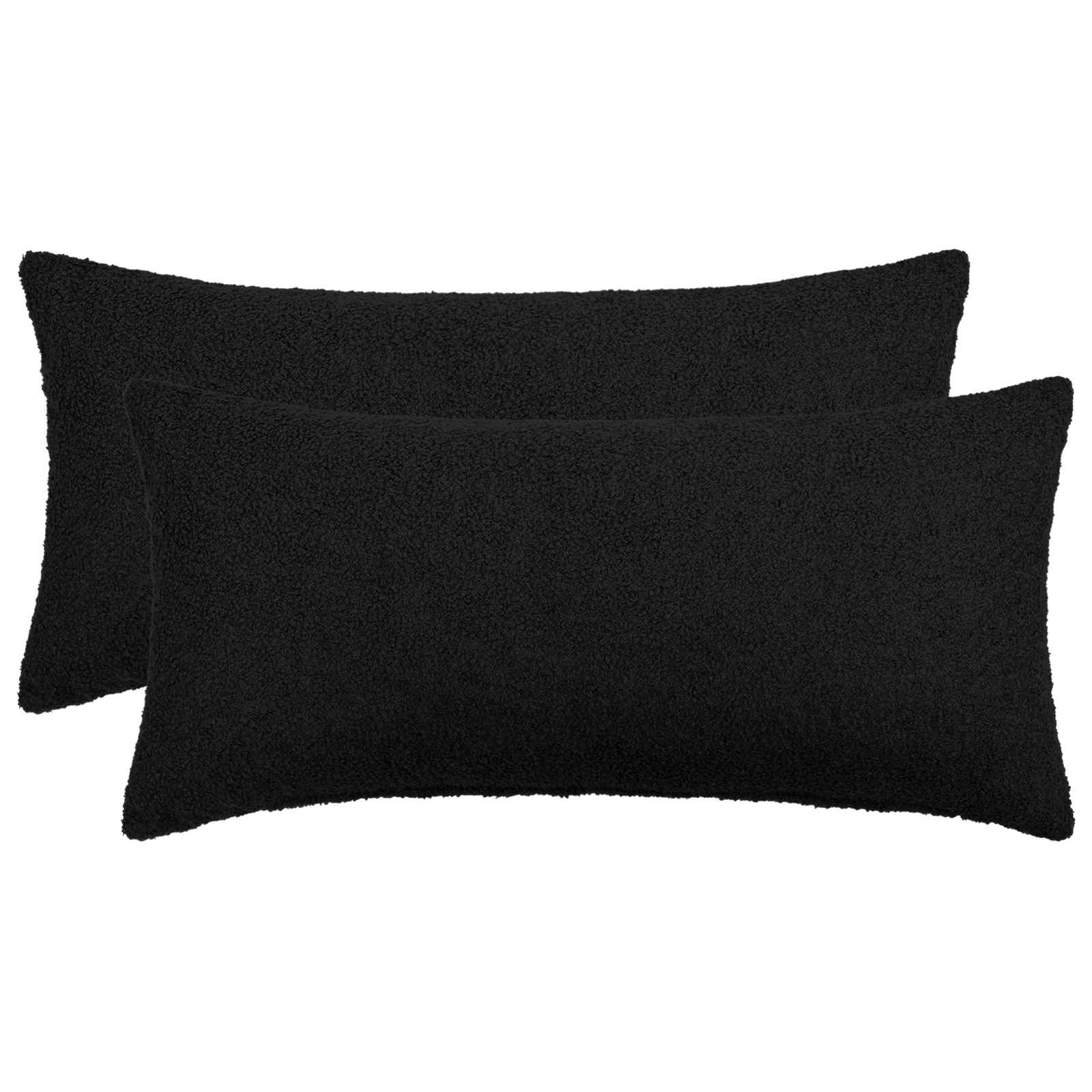 Κάλυμμα Μαξιλαριού 2 pcs HEERLEN Μαύρο 40 x 80 cm Μπουκλέ