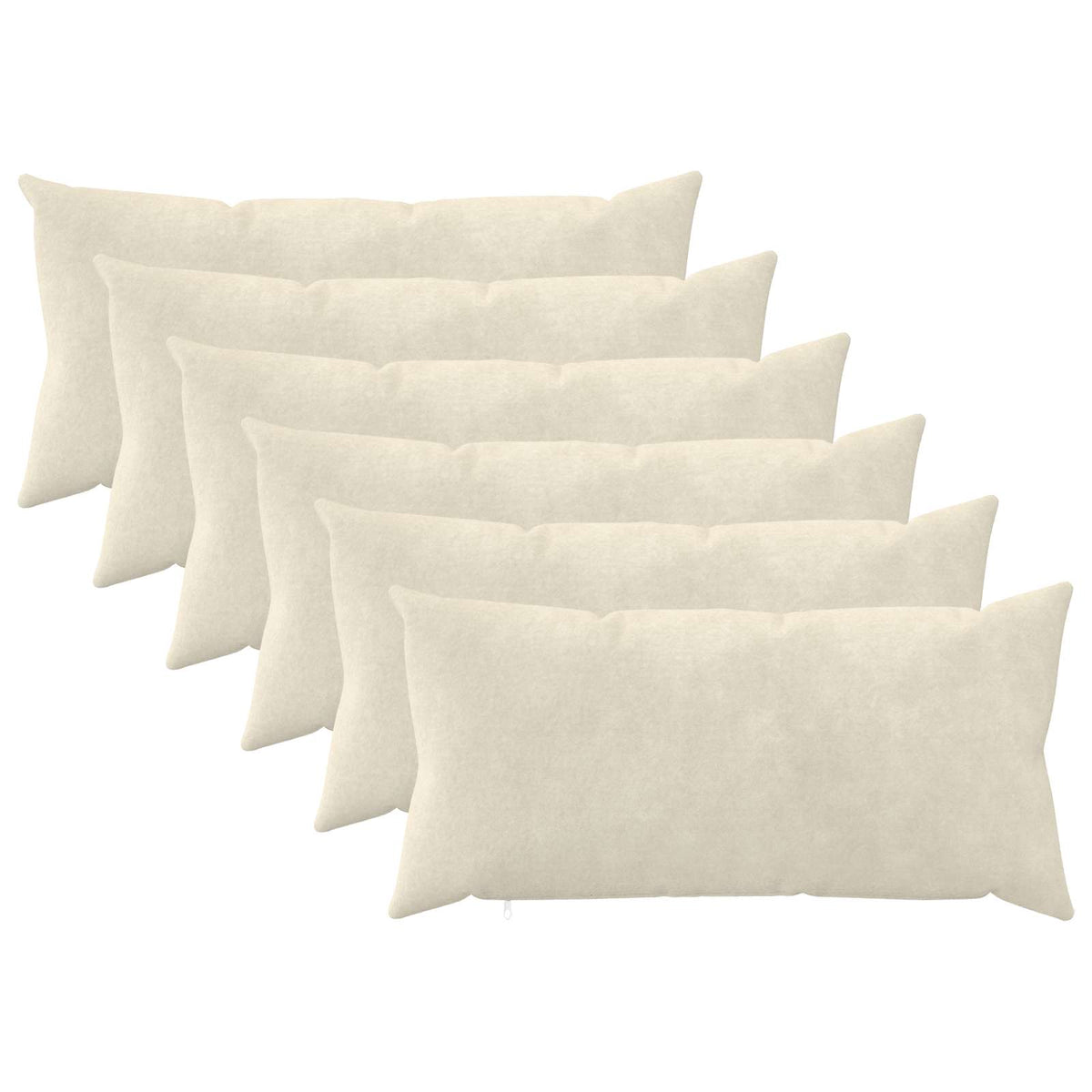Κάλυμμα Μαξιλαριού 6 pcs HEERLEN Κρεμ 40 x 80 cm Μικροΐνες φλις - Pakobazaar