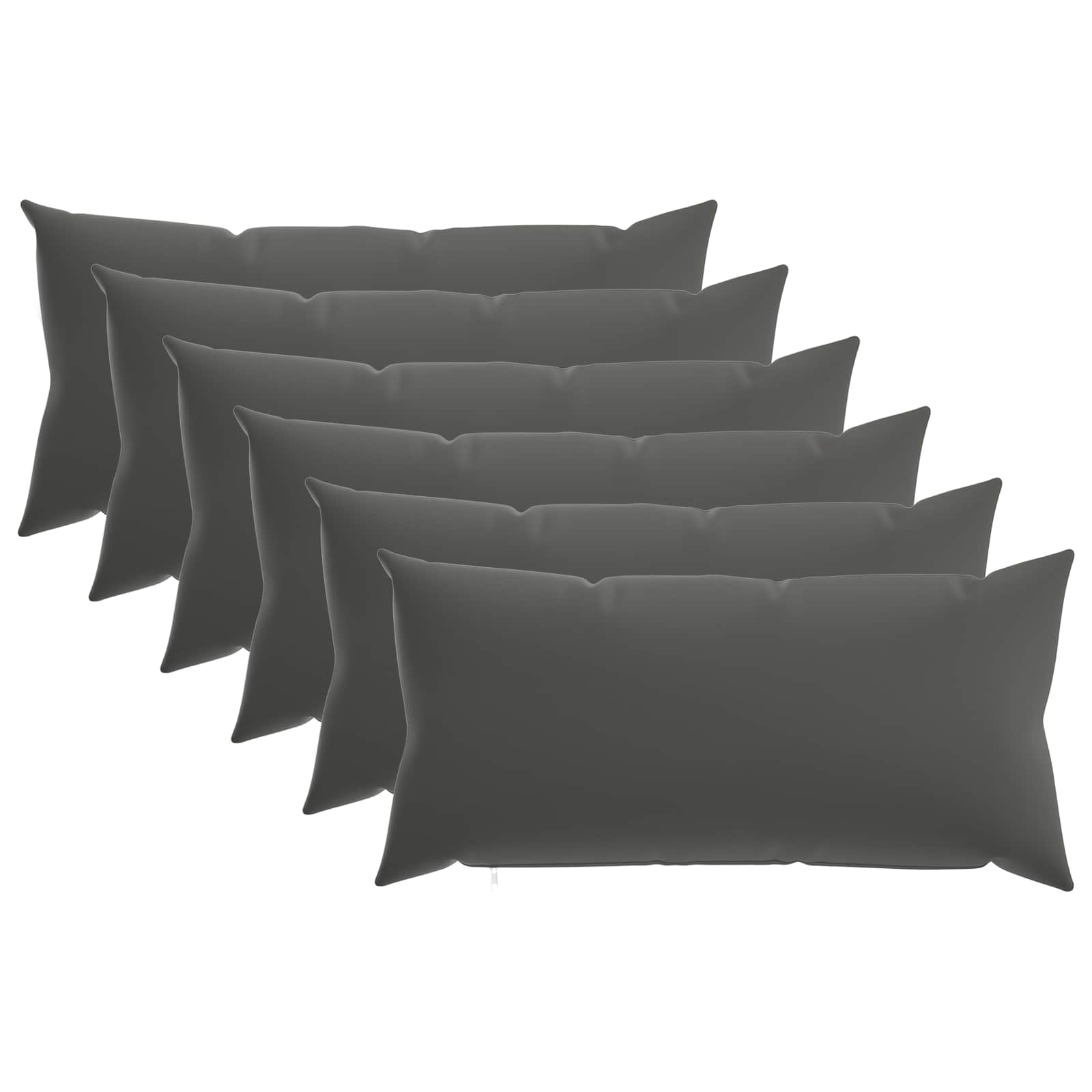 Κάλυμμα Μαξιλαριού 6 pcs HEERLEN Ανθρακί 40 x 80 cm Πολυεστέρας