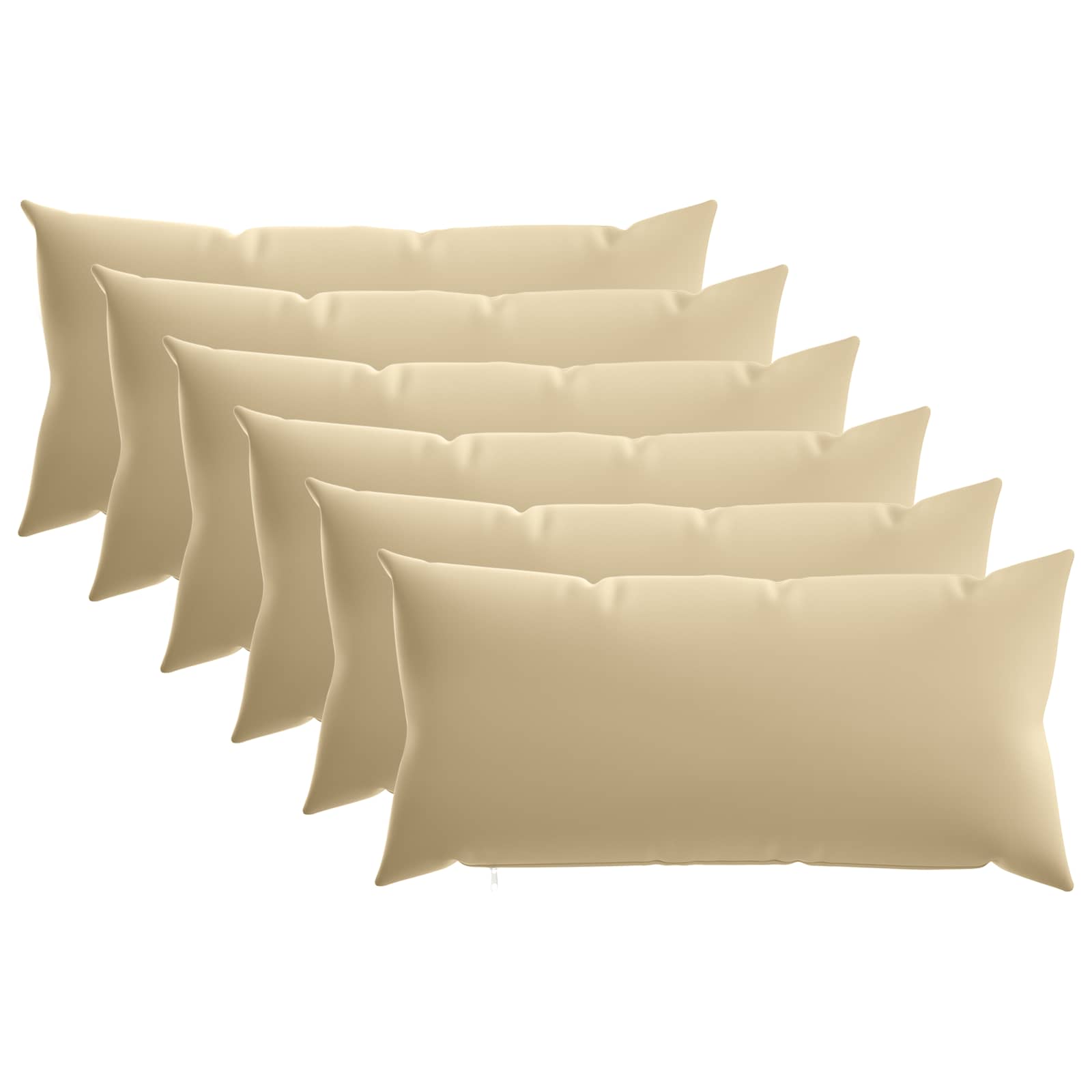 Κάλυμμα Μαξιλαριού 6 pcs HEERLEN Μπεζ 40 x 80 cm Πολυεστέρας