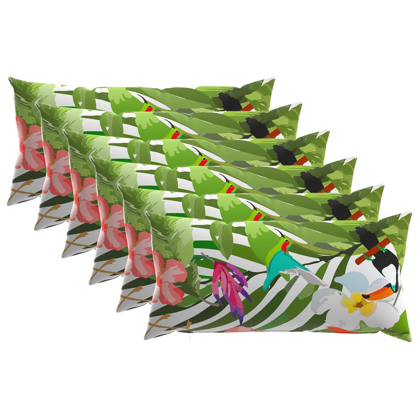 Κάλυμμα Μαξιλαριού 6 pcs HEERLEN Μαύρο 40 x 80 cm Πολυεστέρας