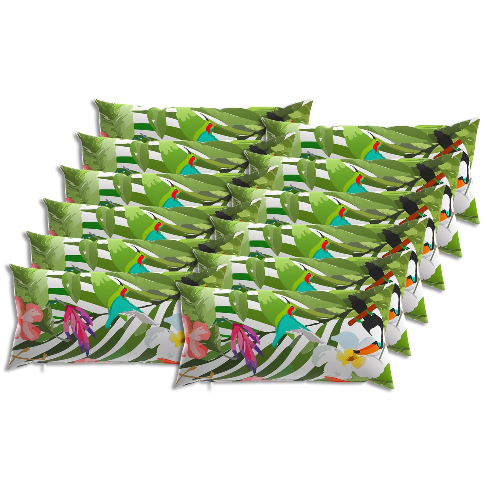 Κάλυμμα Μαξιλαριού 12 pcs HEERLEN Μαύρο 40 x 80 cm Πολυεστέρας
