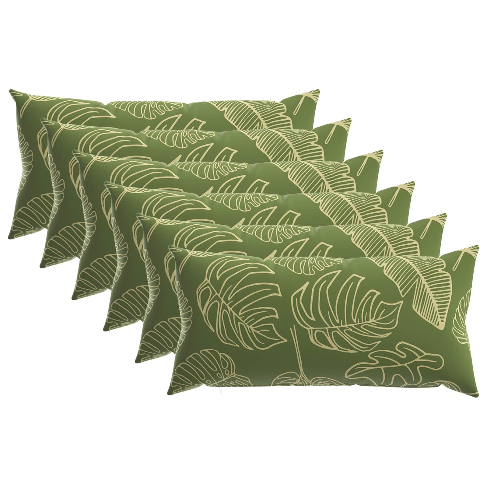 Κάλυμμα Μαξιλαριού 6 pcs HEERLEN Σχέδιο Φύλλου 40 x 80 cm