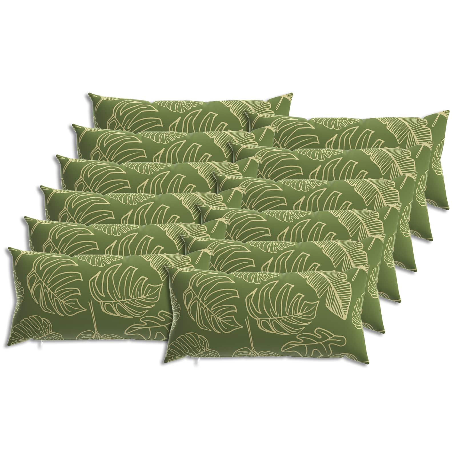 Κάλυμμα Μαξιλαριού 12 pcs HEERLEN Σχέδιο Φύλλου 40 x 80 cm - Pakobazaar