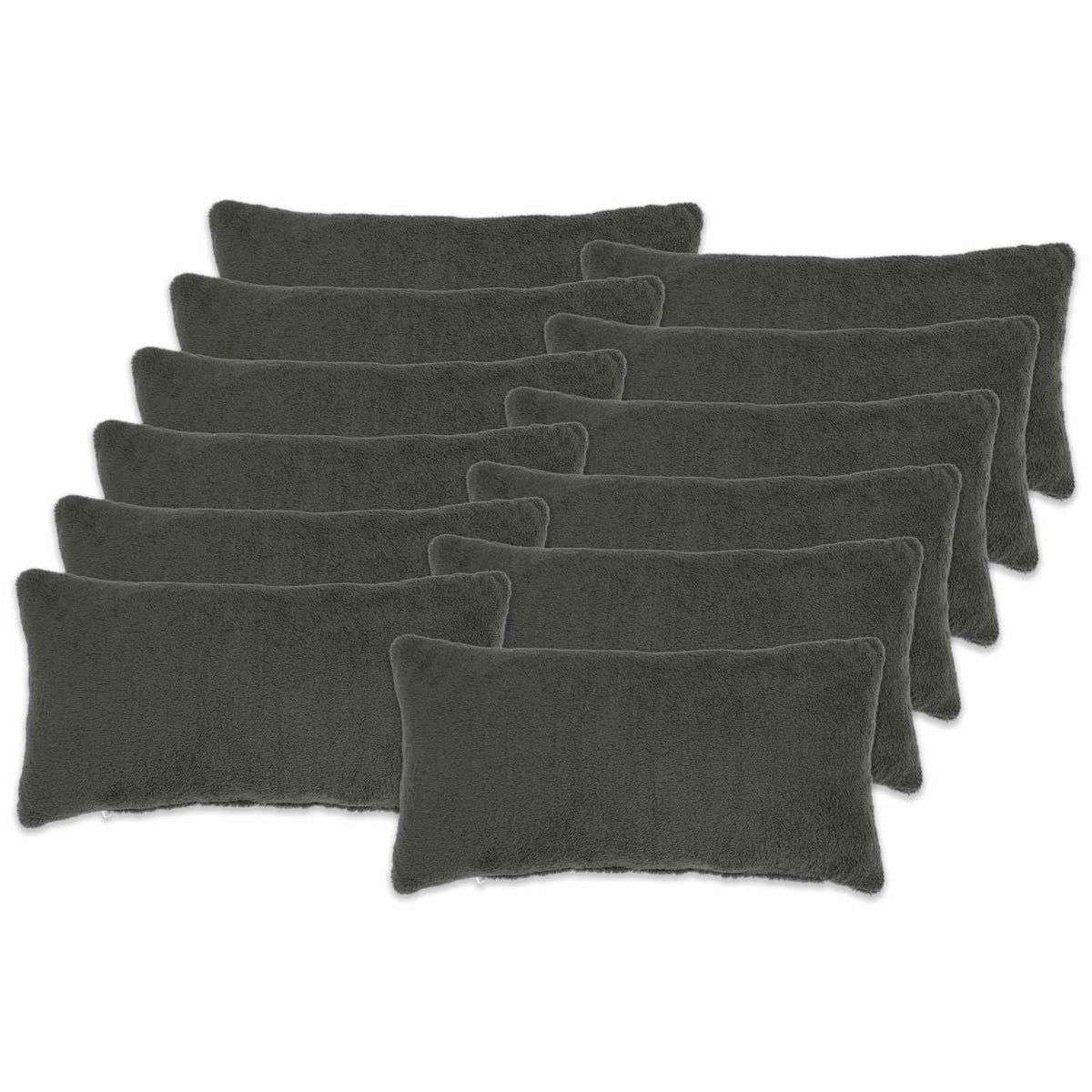 Κάλυμμα Μαξιλαριού 12 pcs HEERLEN Σκούρο Γκρι 40 x 80 cm