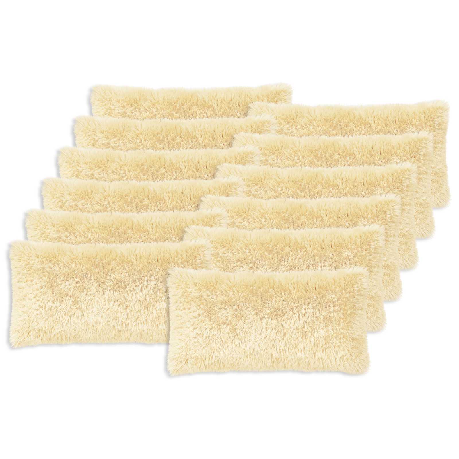Κάλυμμα Μαξιλαριού 12 pcs HEERLEN Κρεμ 40 x 80 cm PV Φλίς