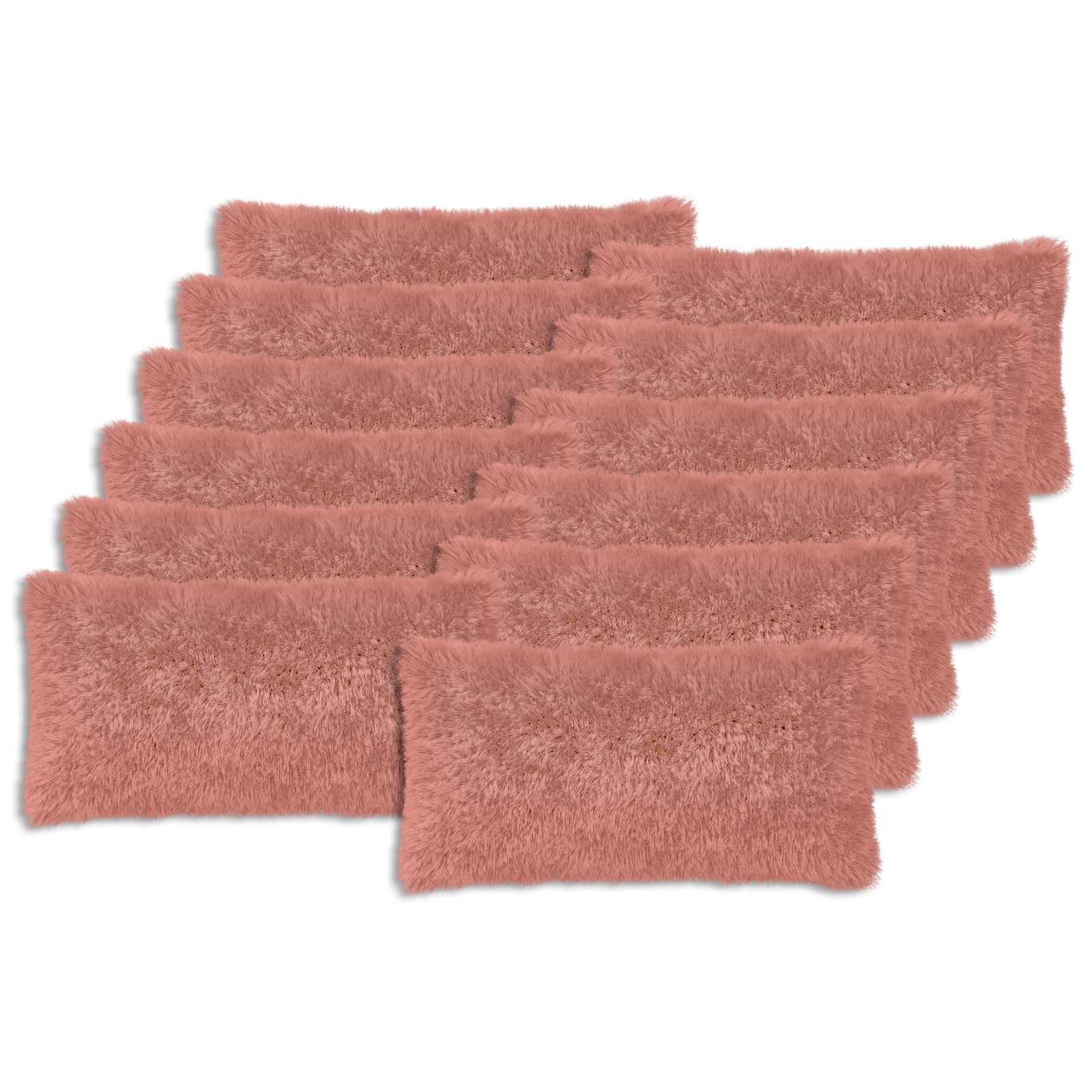 Κάλυμμα Μαξιλαριού 12 pcs HEERLEN Ροζ 40 x 80 cm PV Φλίς