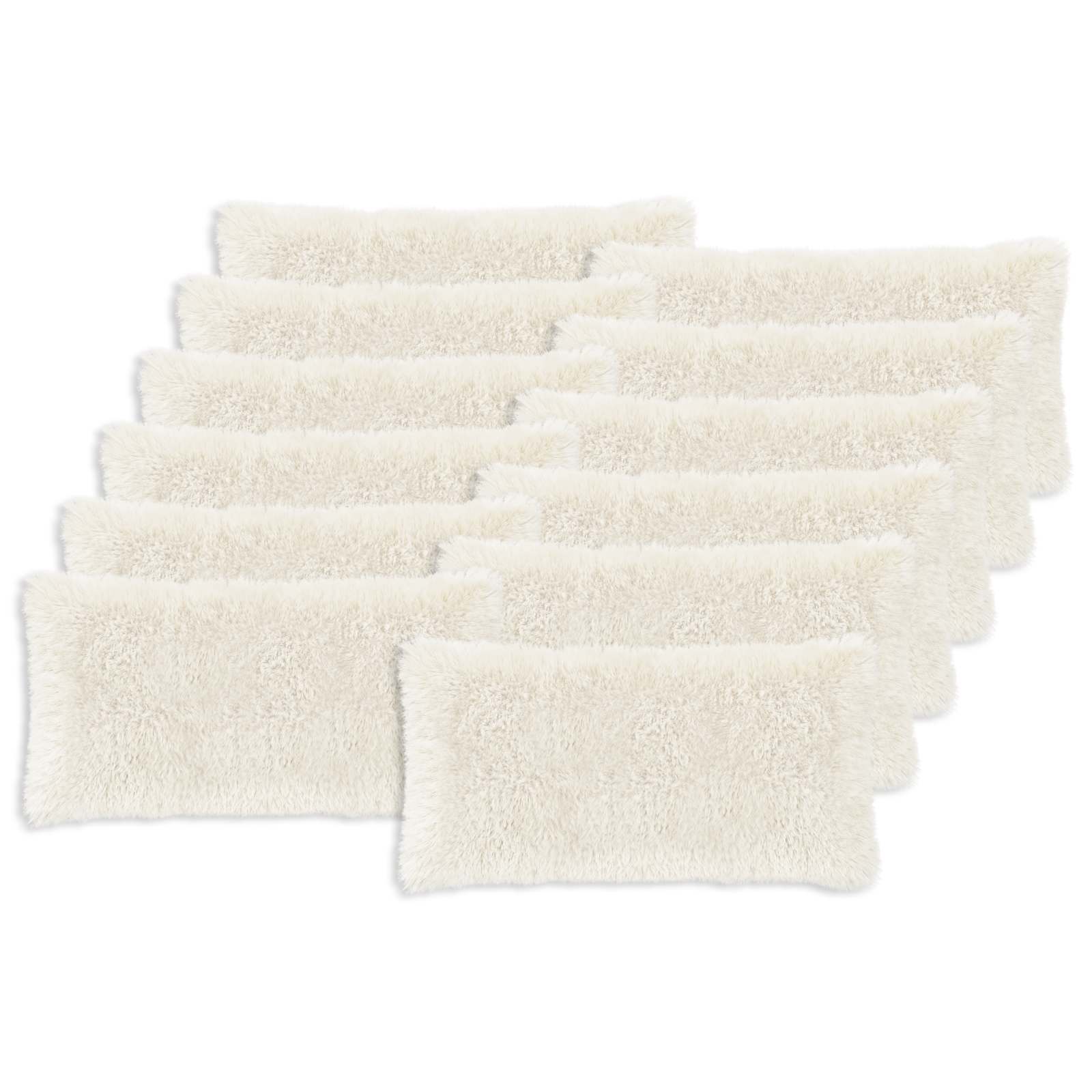 Κάλυμμα Μαξιλαριού 12 pcs HEERLEN Λευκό 40 x 80 cm PV Φλίς