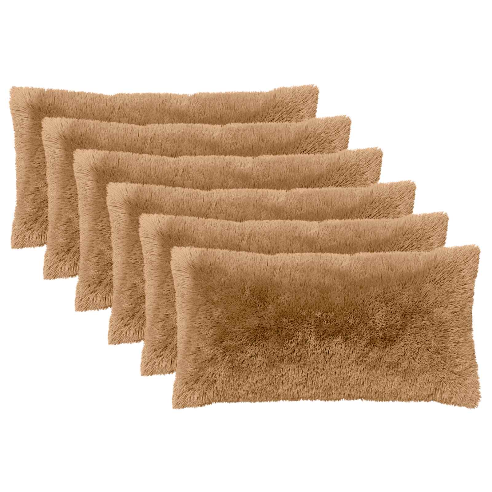 Κάλυμμα Μαξιλαριού 6 pcs HEERLEN Taupe 40 x 80 cm PV Φλίς