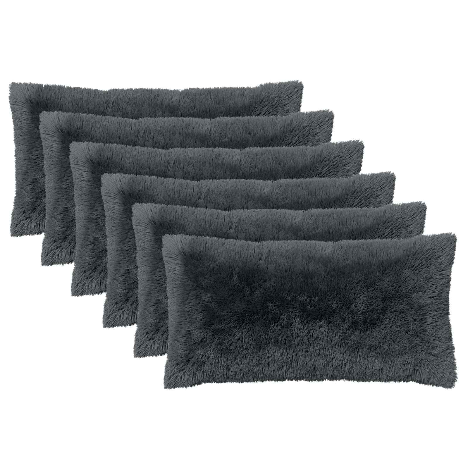 Κάλυμμα Μαξιλαριού 6 pcs HEERLEN Ανθρακί 40 x 80 cm PV Φλίς