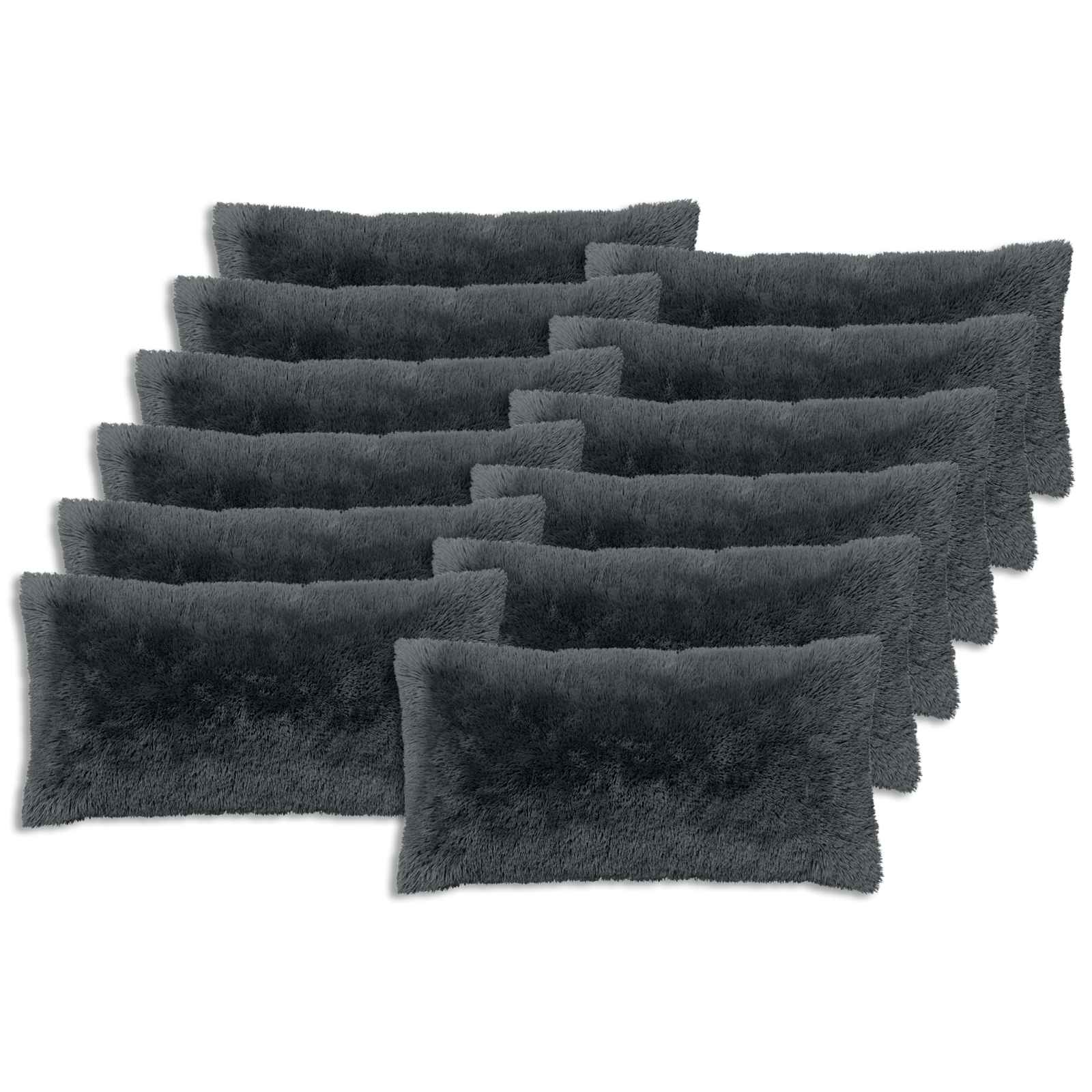 Κάλυμμα Μαξιλαριού 12 pcs HEERLEN Ανθρακί 40 x 80 cm PV Φλίς