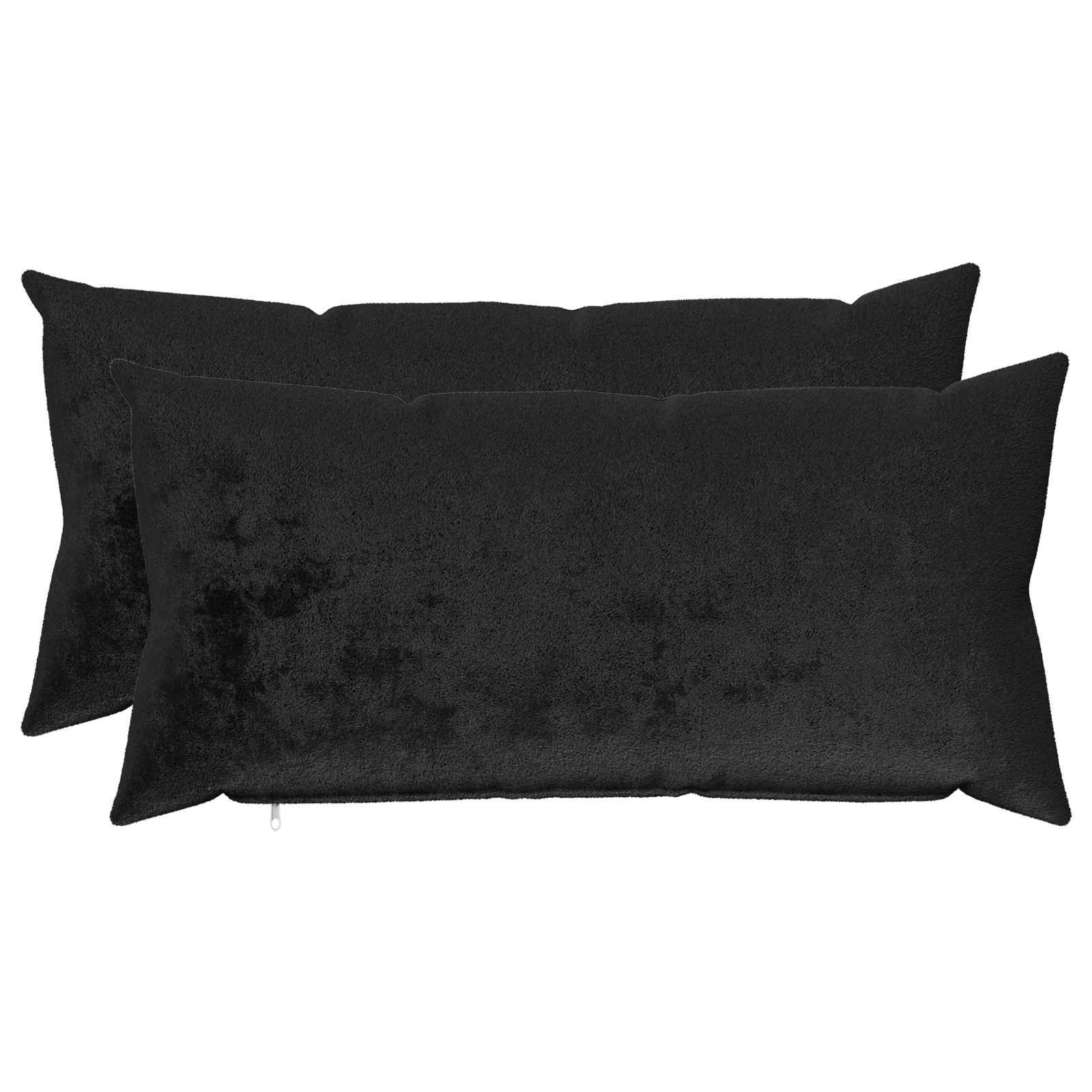 Κάλυμμα Μαξιλαριού 2 pcs HEERLEN Μαύρο 40 x 80 cm Φανέλα - Pakobazaar