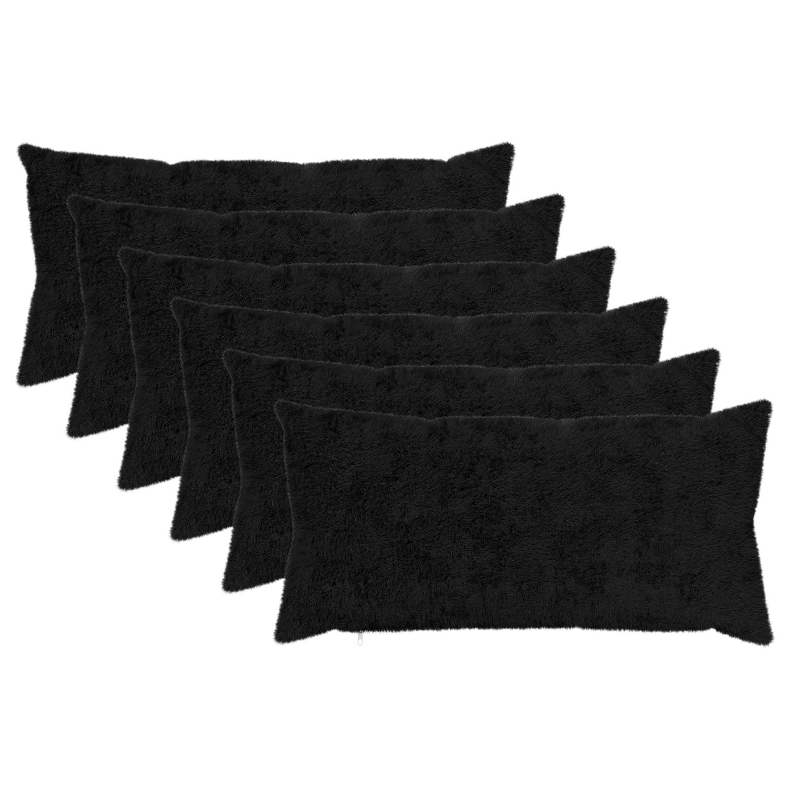 Κάλυμμα Μαξιλαριού 6 τμχ. HEERLEN Μαύρο 40 x 80 cm