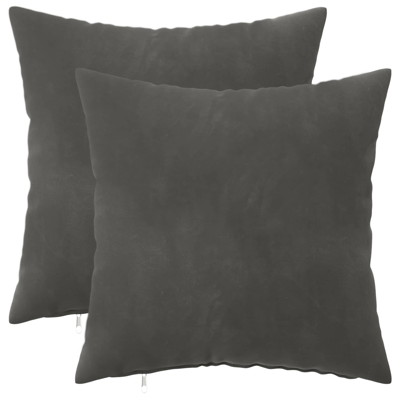 Κάλυμμα Μαξιλαριού 2 pcs HEERLEN Σκούρο Γκρι 45 x 45 cm Βελούδο