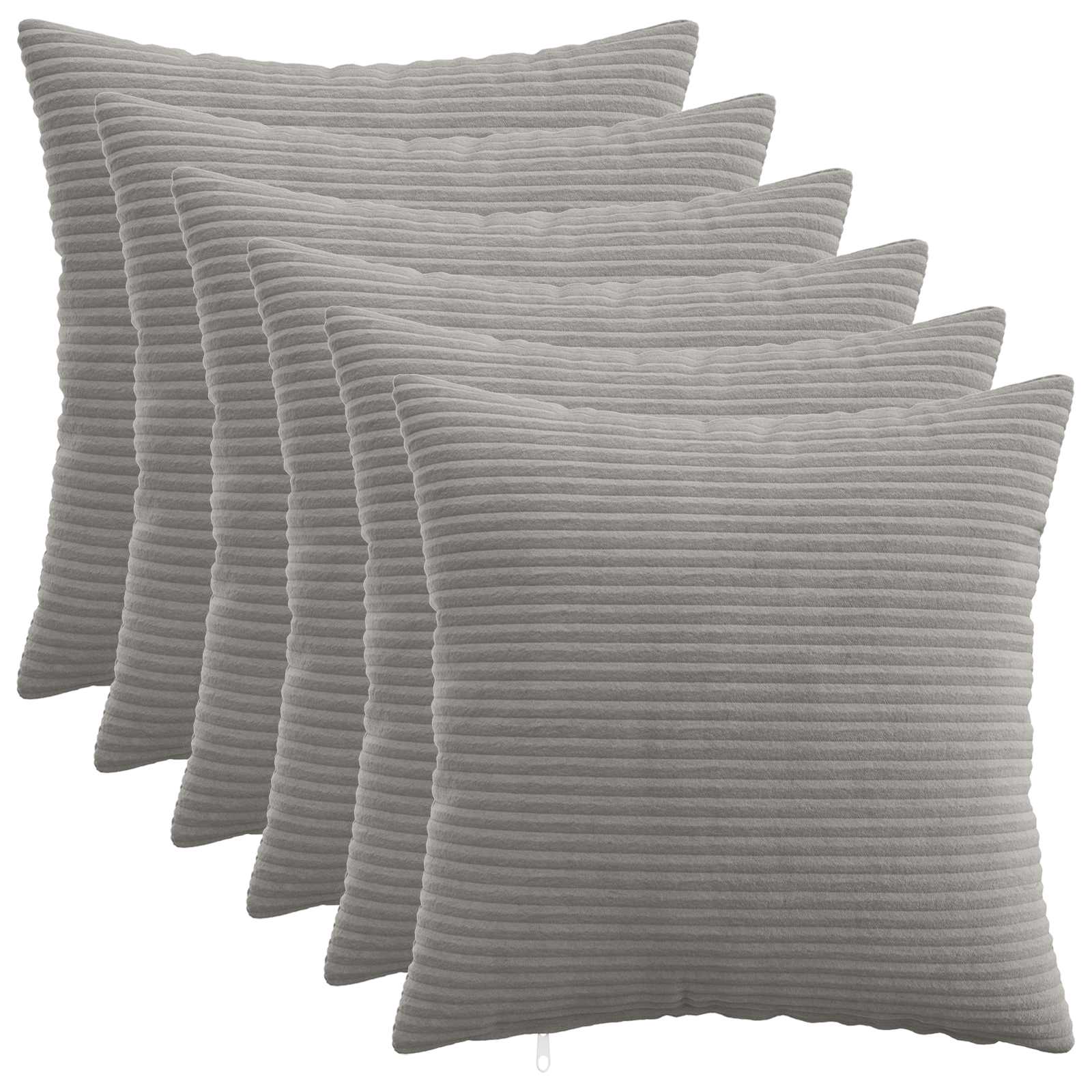 Κάλυμμα Μαξιλαριού 6 pcs HEERLEN Ανοιχτό γκρι 45 x 45 cm - Pakobazaar