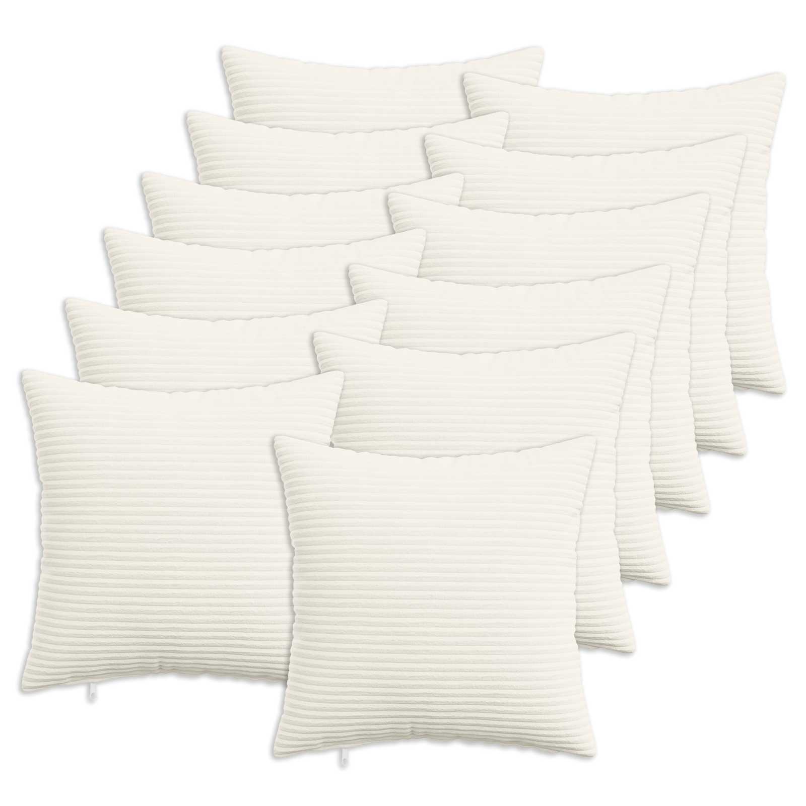 Κάλυμμα Μαξιλαριού 12 pcs HEERLEN Κρεμ 45 x 45 cm κορντουρόι - Pakobazaar