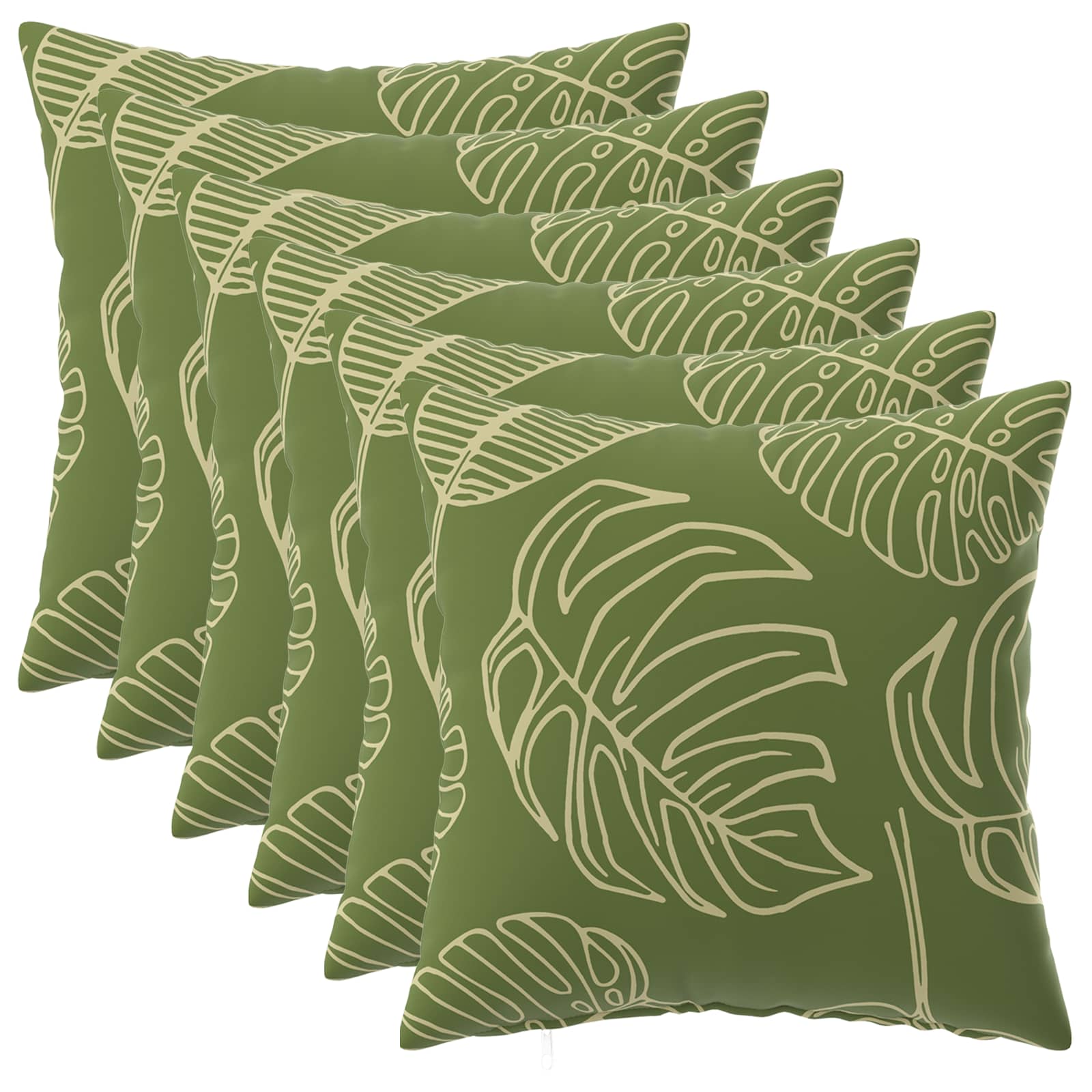 Κάλυμμα Μαξιλαριού 6 pcs HEERLEN Σχέδιο Φύλλου 45 x 45 cm - Pakobazaar