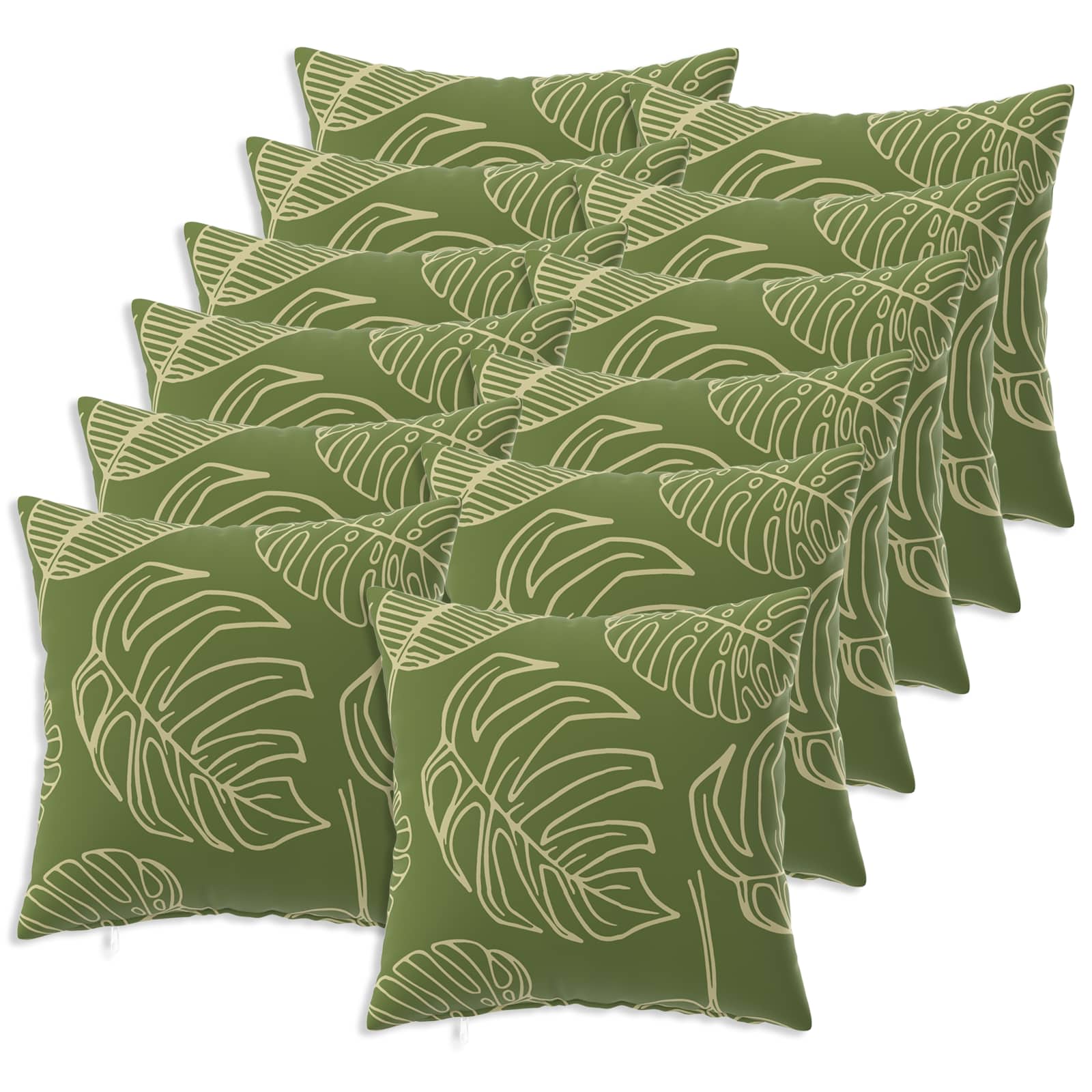 Κάλυμμα Μαξιλαριού 12 pcs HEERLEN Σχέδιο Φύλλου 45 x 45 cm - Pakobazaar