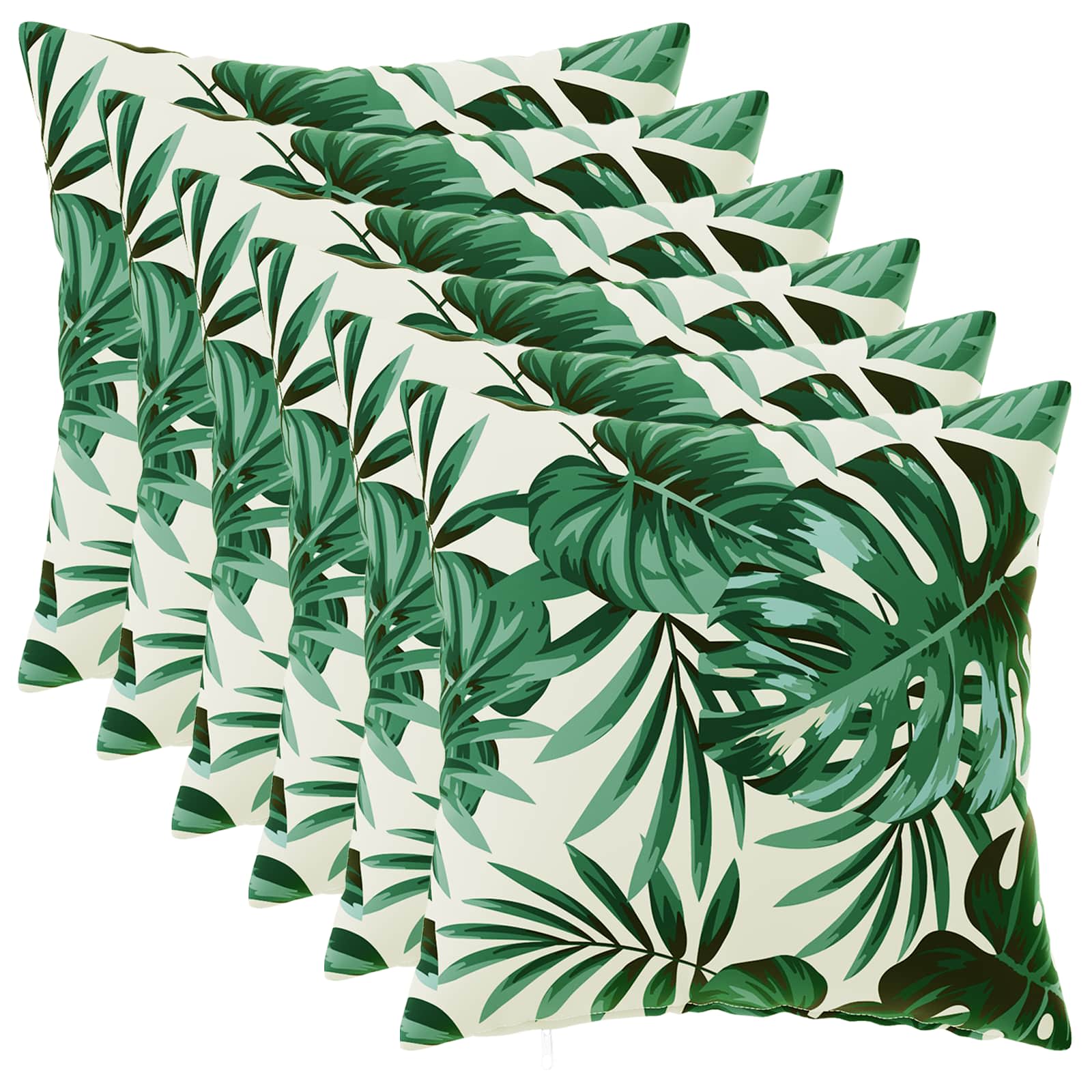 Κάλυμμα Μαξιλαριού 6 pcs HEERLEN Σχέδιο Φύλλων 45 x 45 cm