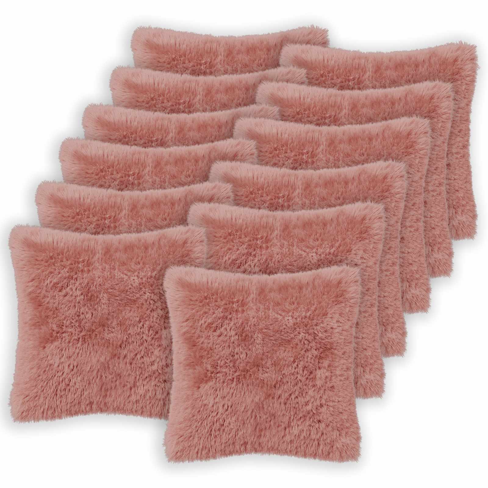 Κάλυμμα Μαξιλαριού 12 pcs HEERLEN Ροζ 45 x 45 cm PV Φλίς - Pakobazaar