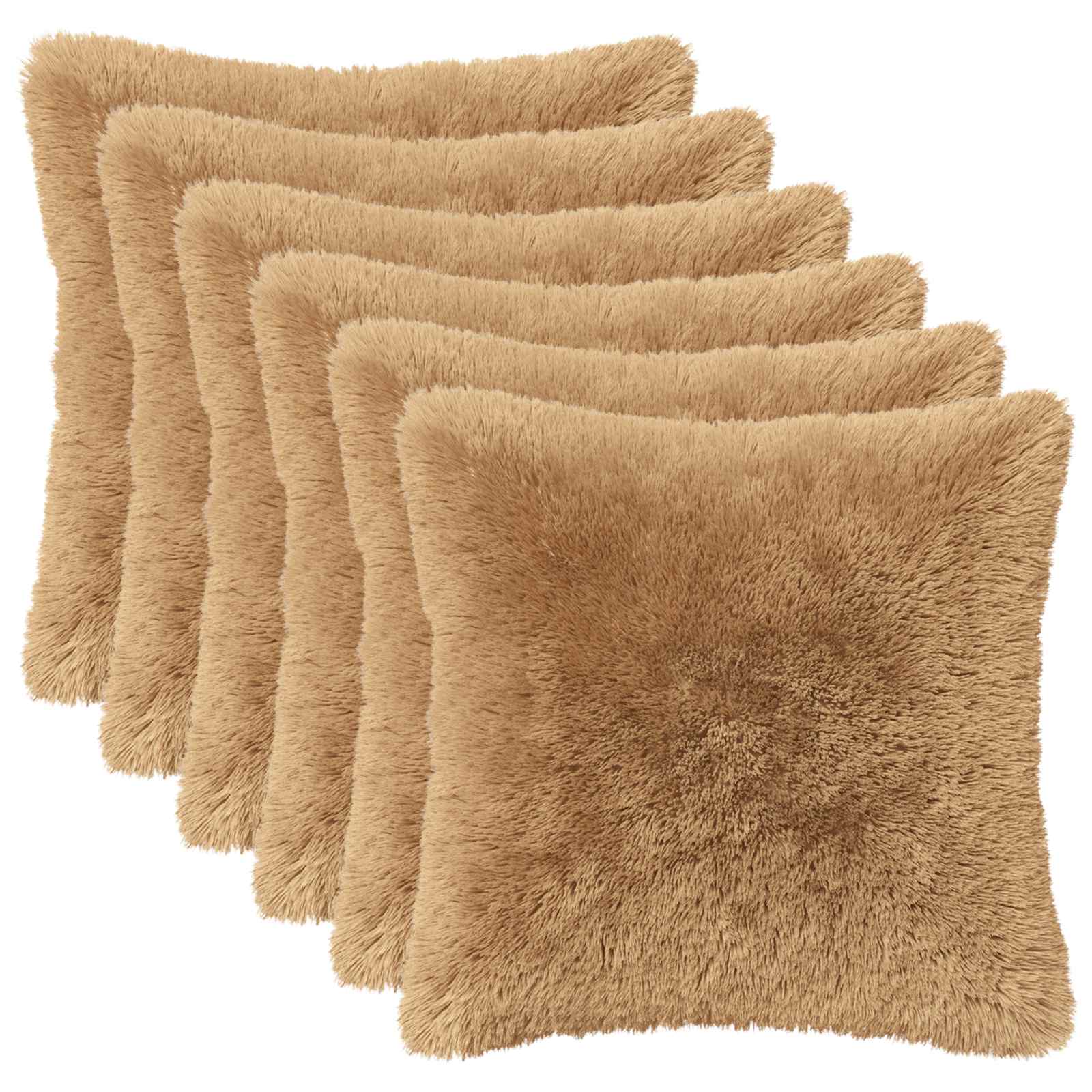 Κάλυμμα Μαξιλαριού 6 pcs HEERLEN Taupe 45 x 45 cm PV Φλίς - Pakobazaar