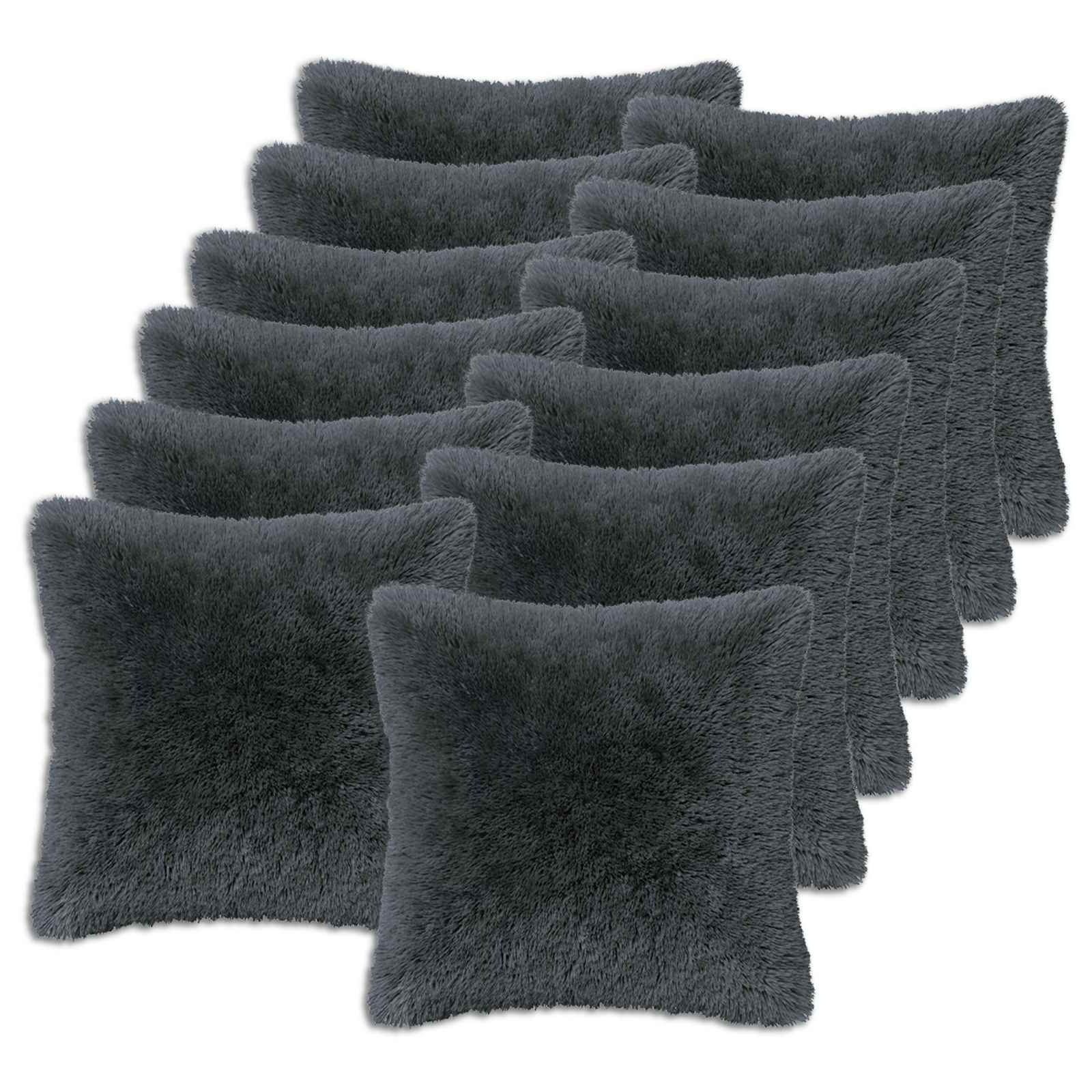 Κάλυμμα Μαξιλαριού 12 pcs HEERLEN Ανθρακί 45 x 45 cm PV Φλίς