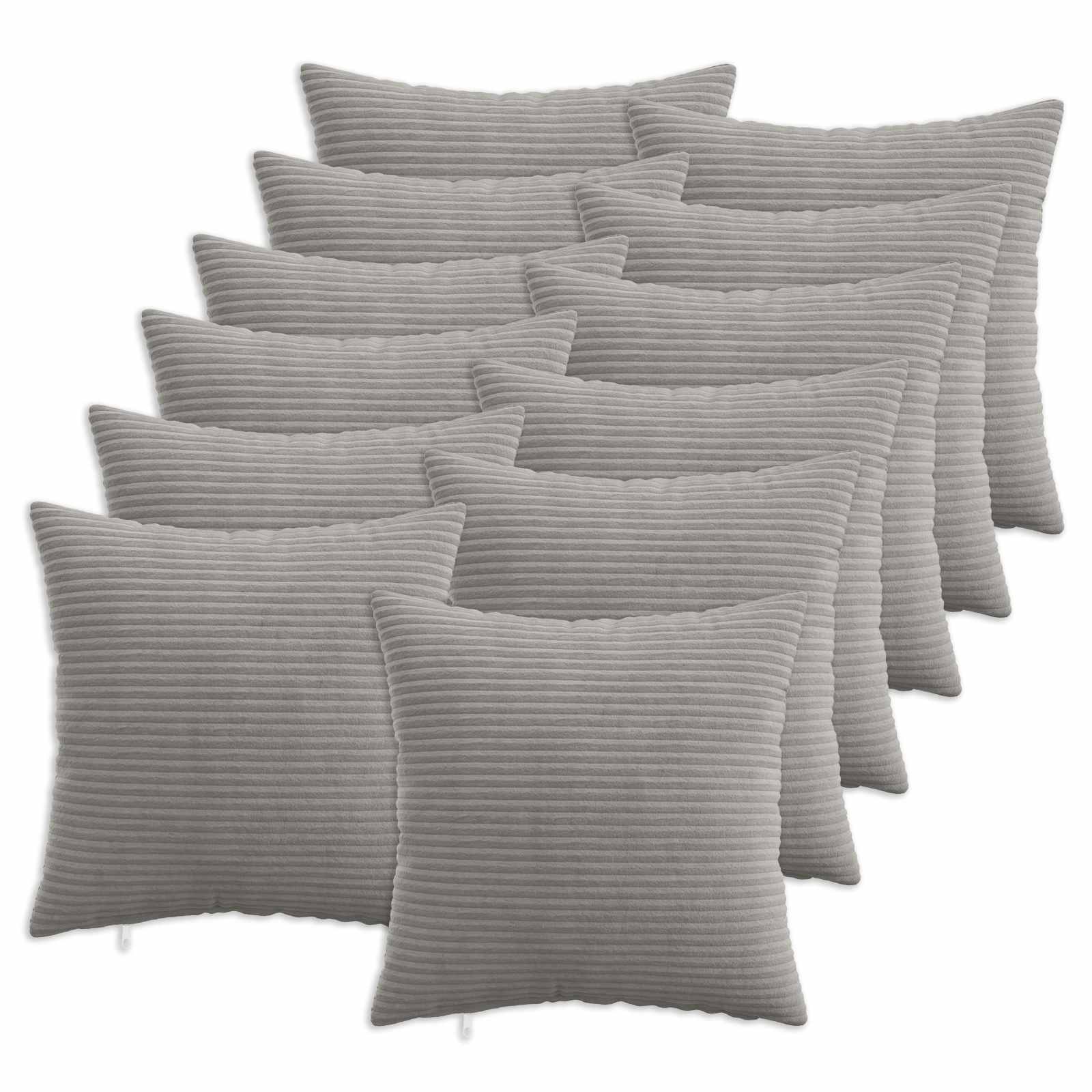 Κάλυμμα Μαξιλαριού 12 pcs HEERLEN Ανοιχτό γκρι 50 x 50 cm