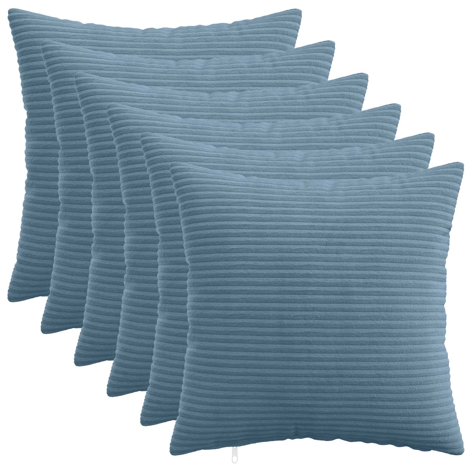 Κάλυμμα Μαξιλαριού 6 pcs HEERLEN Μπλε 50 x 50 cm κορντουρόι