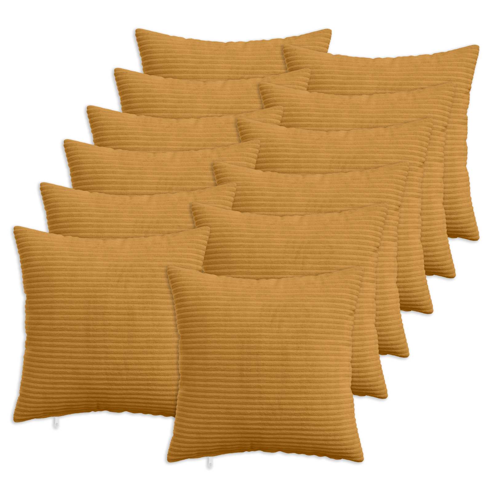 Κάλυμμα Μαξιλαριού 12 pcs HEERLEN Κίτρινο 50 x 50 cm κορντουρόι - Pakobazaar