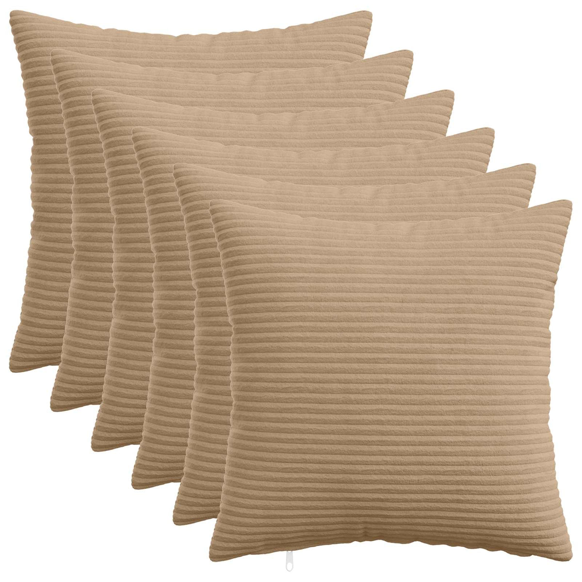 Κάλυμμα Μαξιλαριού 6 pcs HEERLEN Καφέ 50 x 50 cm κορντουρόι - Pakobazaar