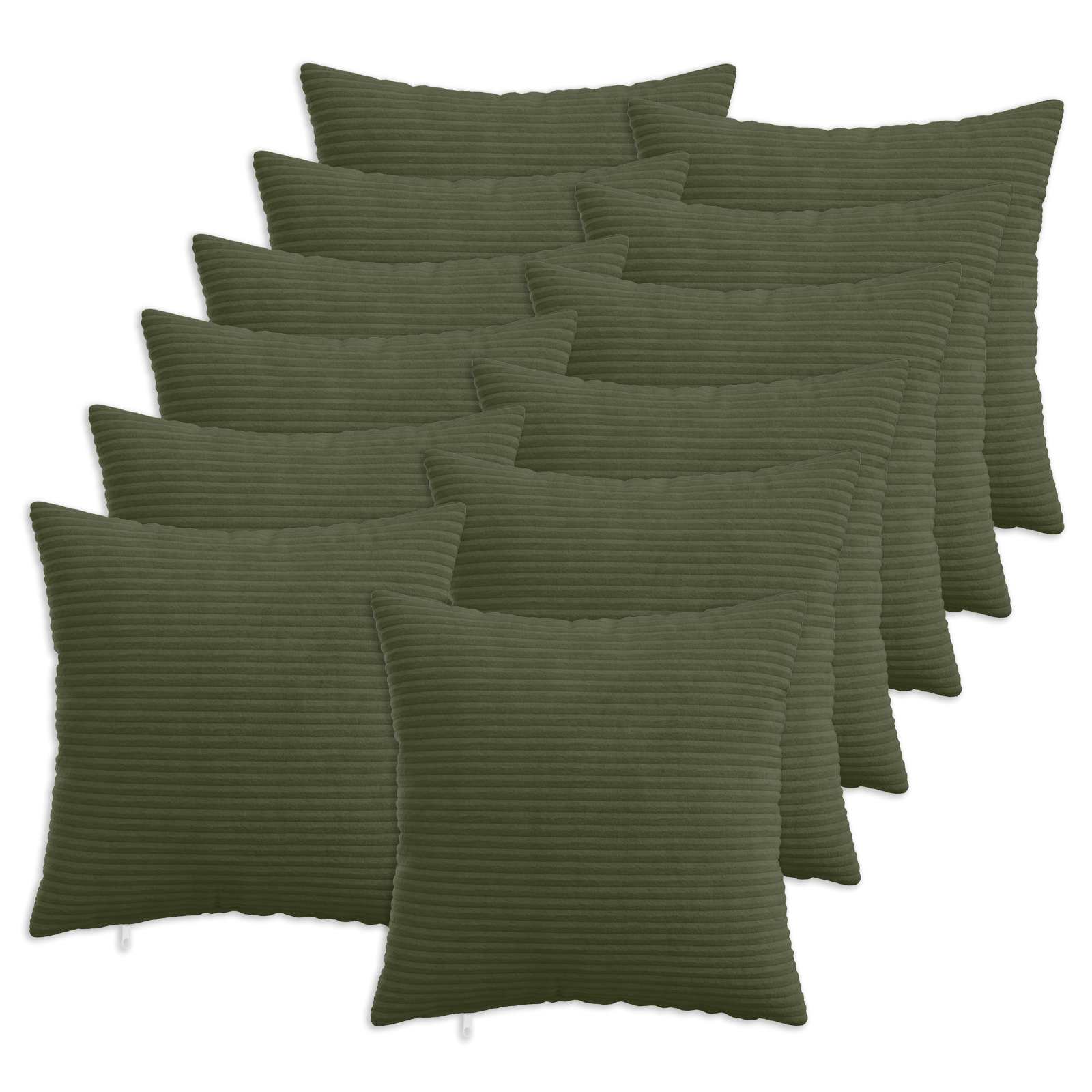 Κάλυμμα Μαξιλαριού 12 pcs HEERLEN Πράσινο 50 x 50 cm κορντουρόι - Pakobazaar