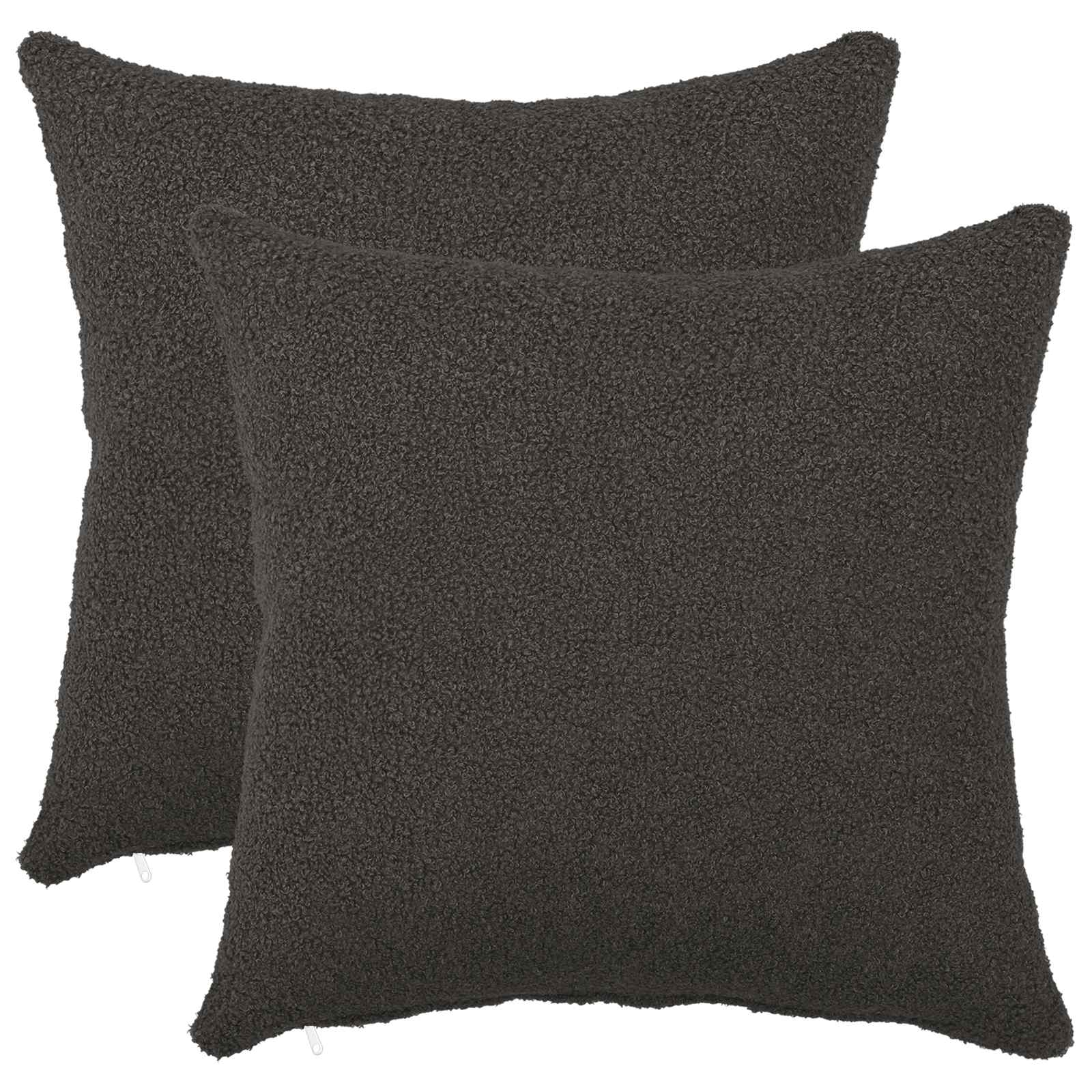 Κάλυμμα Μαξιλαριού 2 pcs HEERLEN Σκούρο Γκρι 50 x 50 cm Μπουκλέ - Pakobazaar