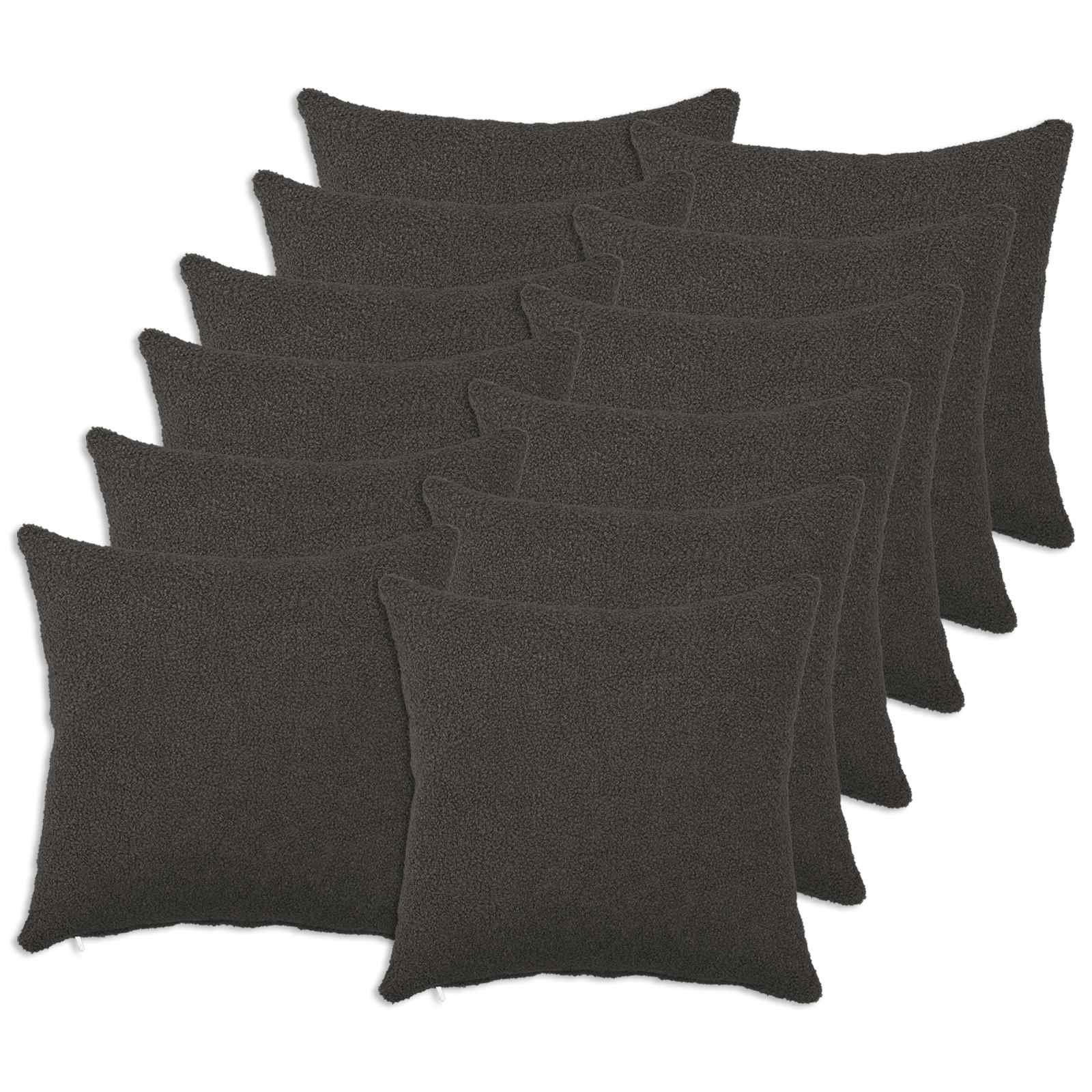 Κάλυμμα Μαξιλαριού 12 pcs HEERLEN Σκούρο Γκρι 50 x 50 cm - Pakobazaar