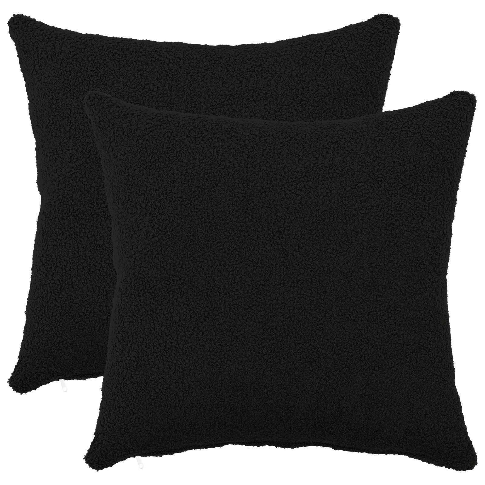 Κάλυμμα Μαξιλαριού 2 pcs HEERLEN Μαύρο 50 x 50 cm Μπουκλέ - Pakobazaar