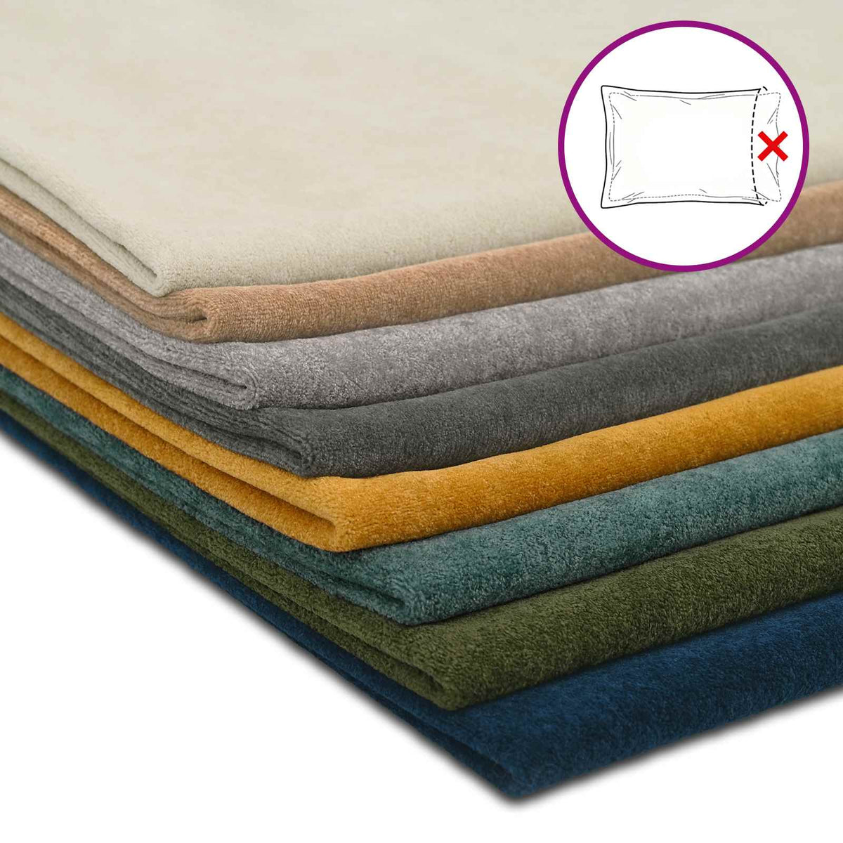 Κάλυμμα Μαξιλαριού 6 pcs HEERLEN Κρεμ 50 x 50 cm Μικροΐνες φλις - Pakobazaar