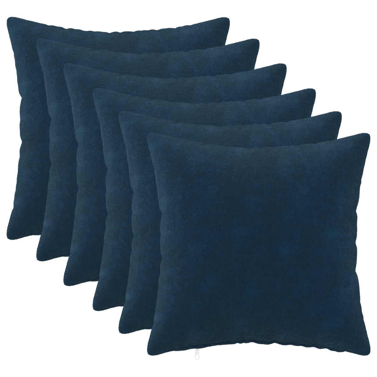 Κάλυμμα Μαξιλαριού 6 pcs HEERLEN Μπλε 50 x 50 cm Μικροΐνες φλις - Pakobazaar