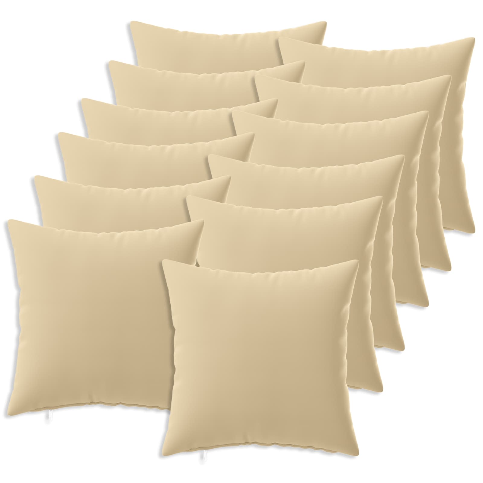 Κάλυμμα Μαξιλαριού 12 pcs HEERLEN Μπεζ 50 x 50 cm Πολυεστέρας