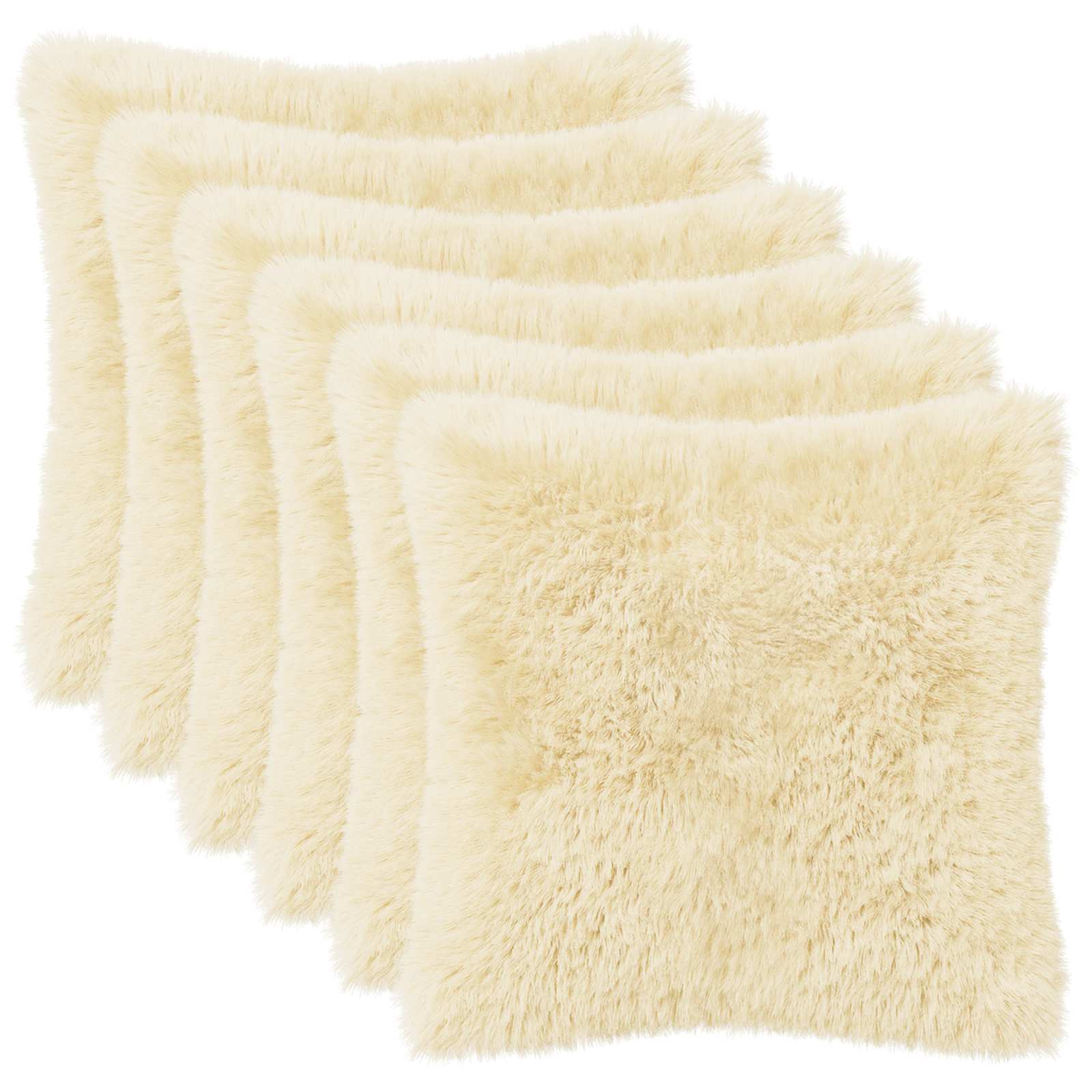 Κάλυμμα Μαξιλαριού 6 pcs HEERLEN Κρεμ 50 x 50 cm PV Φλίς